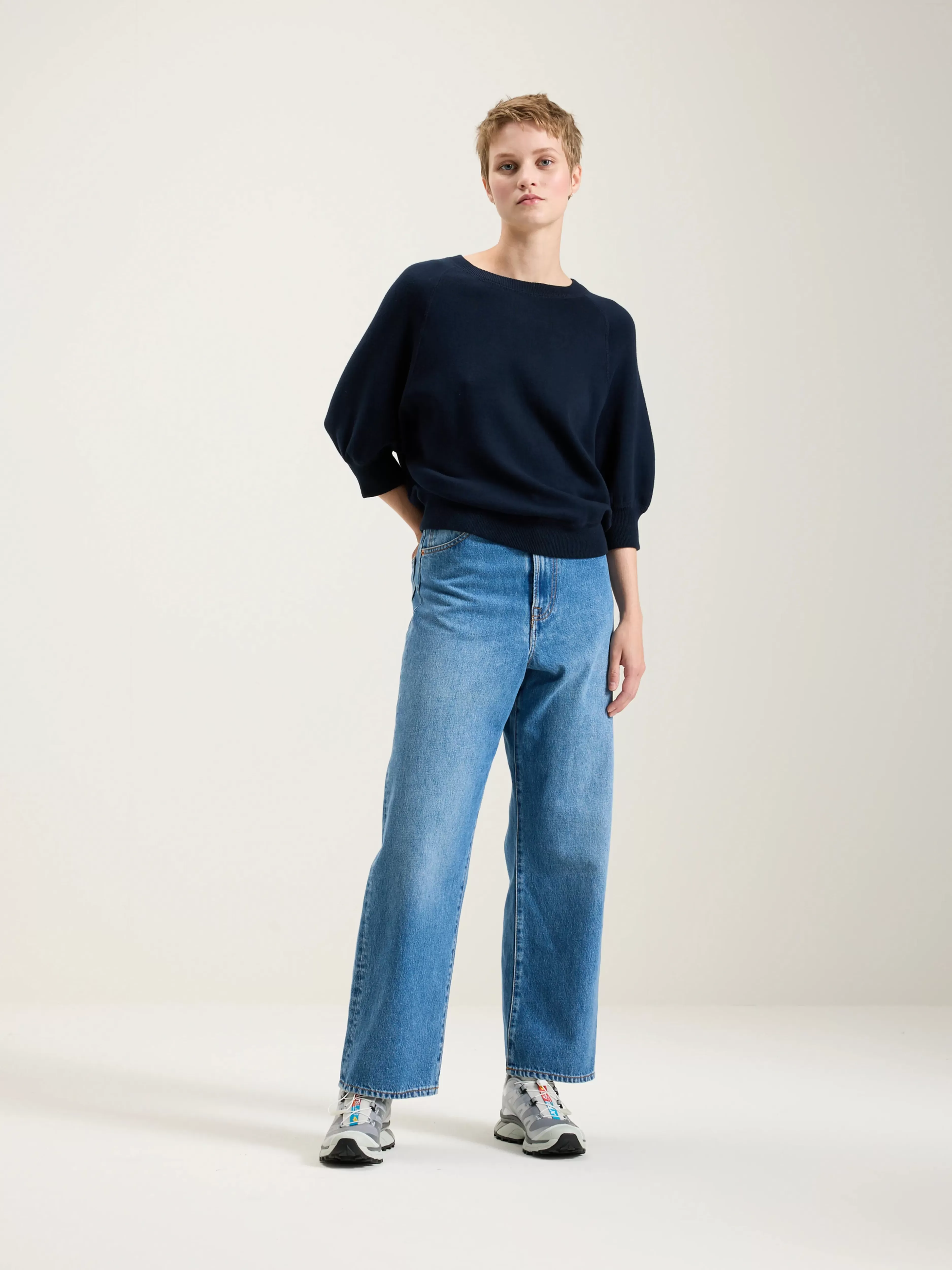 Pull Bellerose Col Rond - Modèle Anglet Confortable, Détails Texturés (Demi-Saison, Prix Doux)