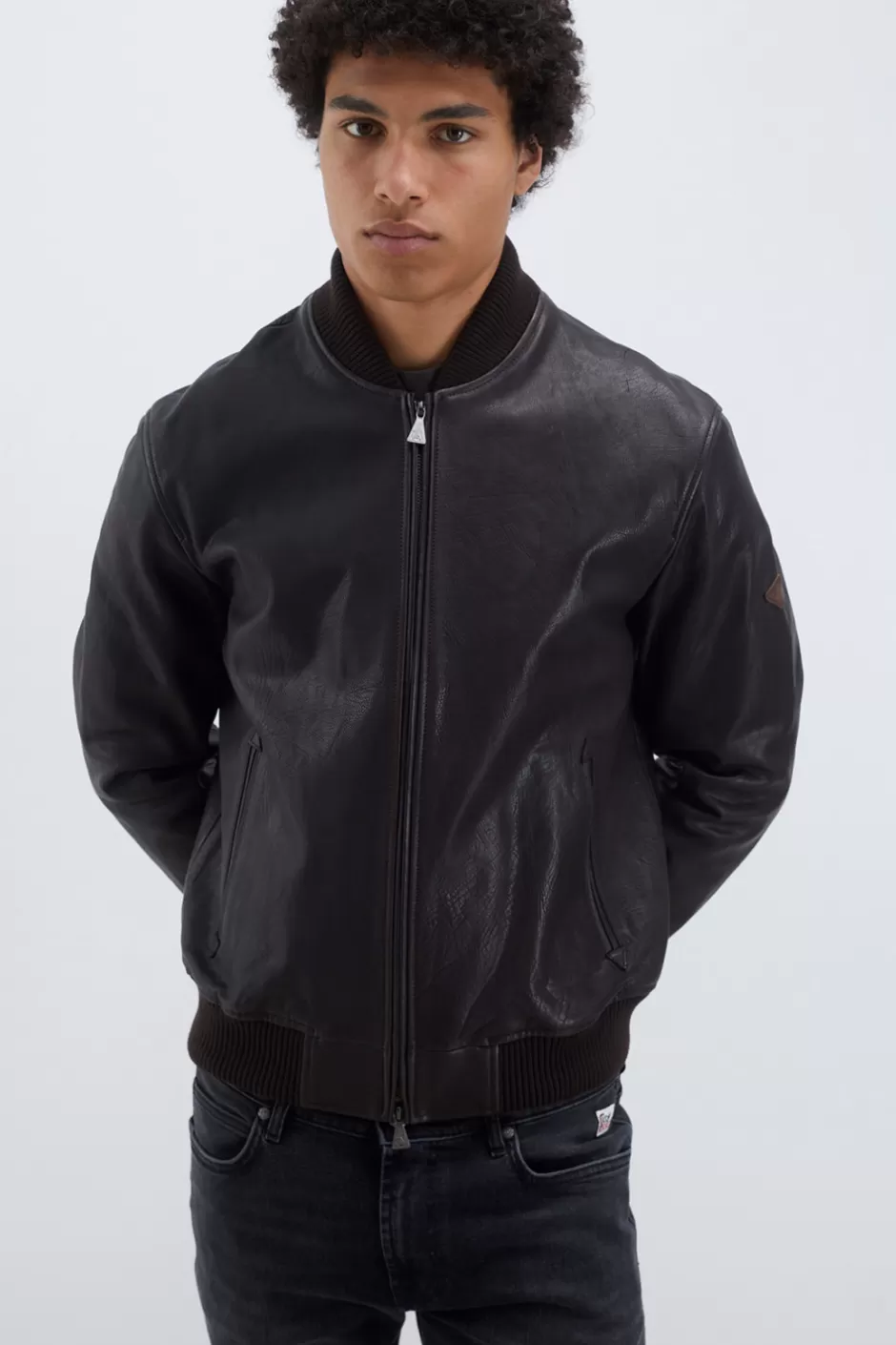 Blouson Bomber Roy Rogers en Cuir Vieilli pour Homme – Style Vintage Authentique