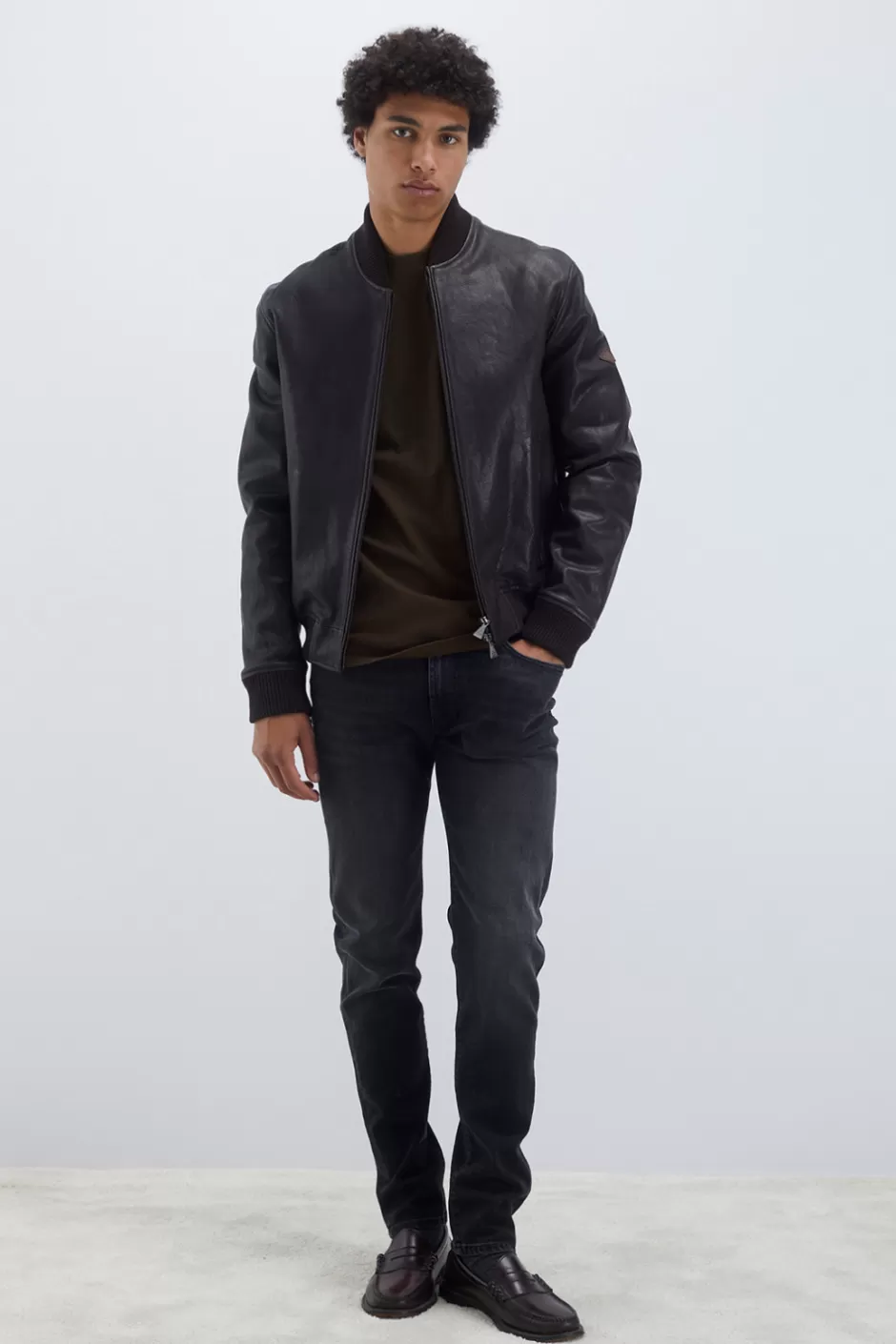 Blouson Bomber Roy Rogers en Cuir Vieilli pour Homme – Style Vintage Authentique