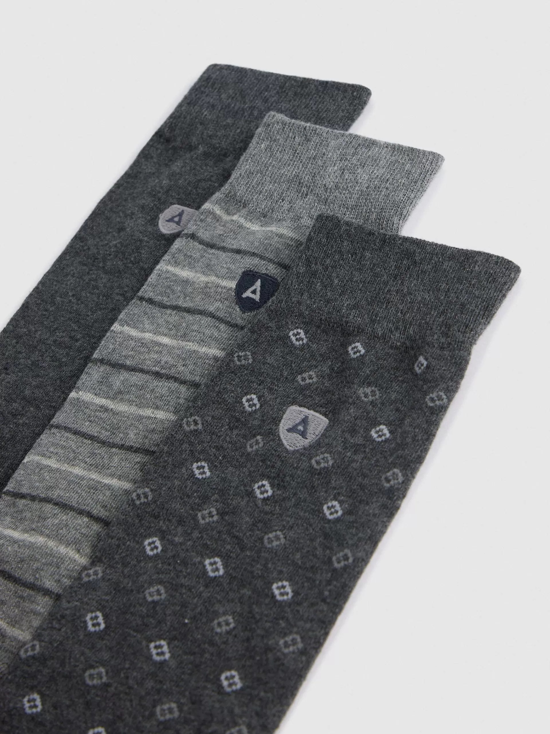 Chaussettes Homme Gris Chiné Alvaro Moreno - Basique en Coton Confortable 

（：