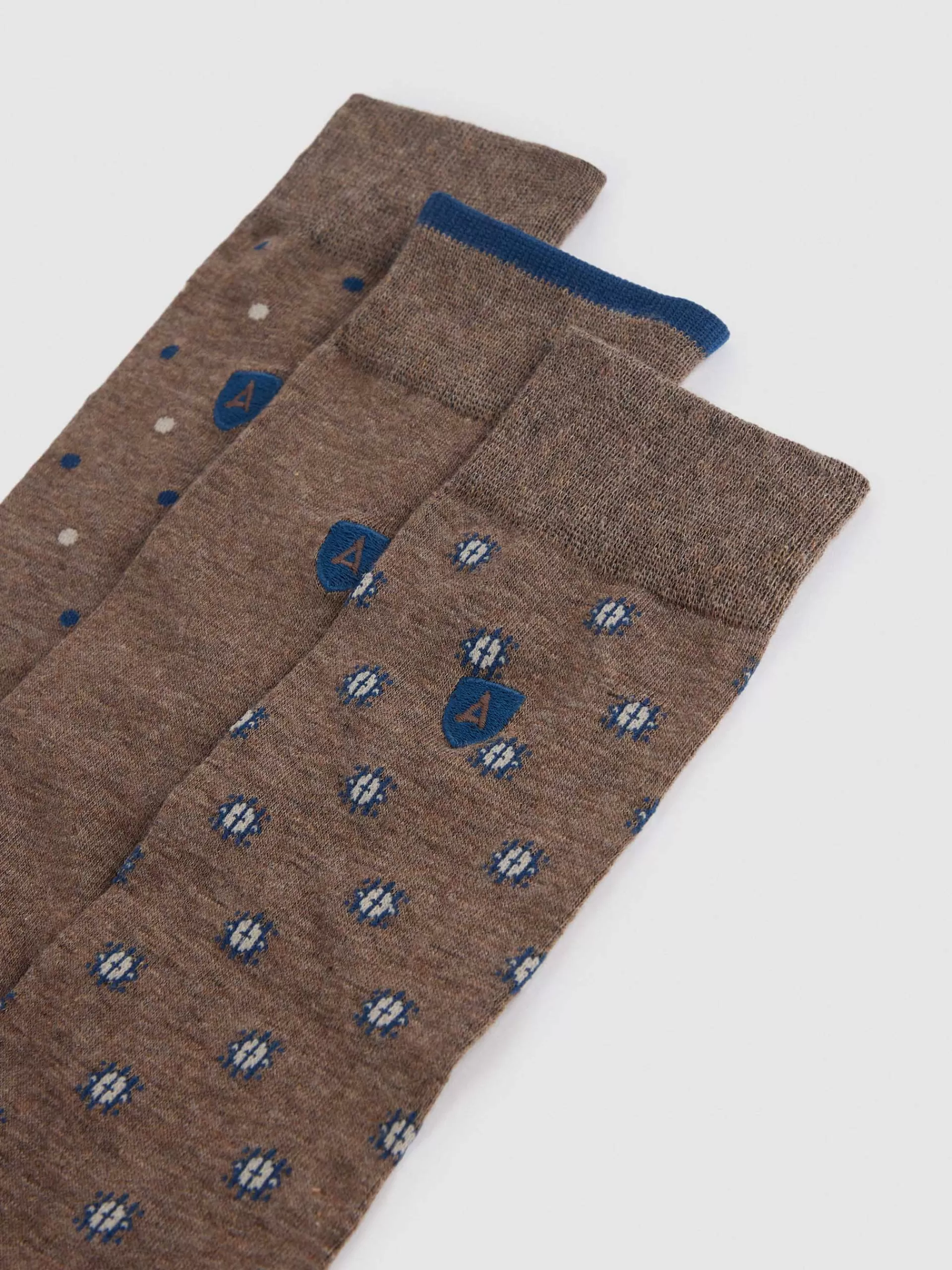 Nouvelle Collection Alvaro Moreno - Chaussettes Confortables en Laine Mérinos Brun Naturel