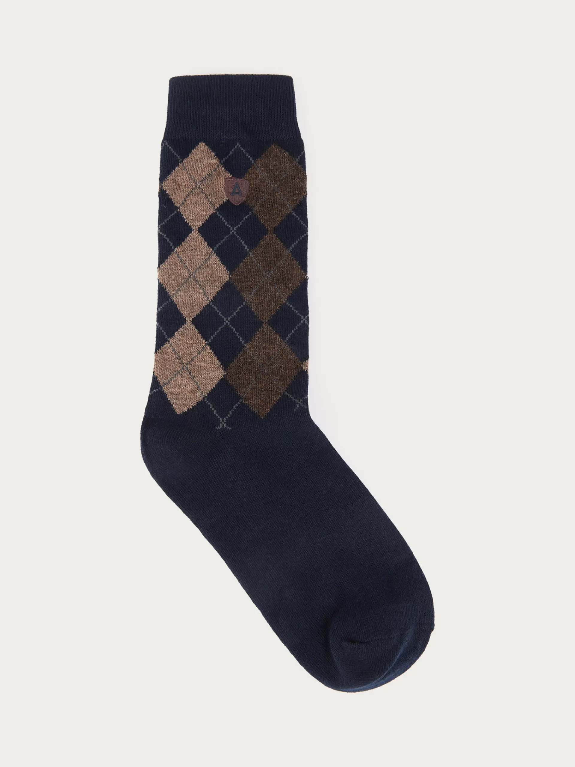 Chaussettes Haut de Gamme Alvaro Moreno - Motifs Losanges Élégants en Gris Graphite