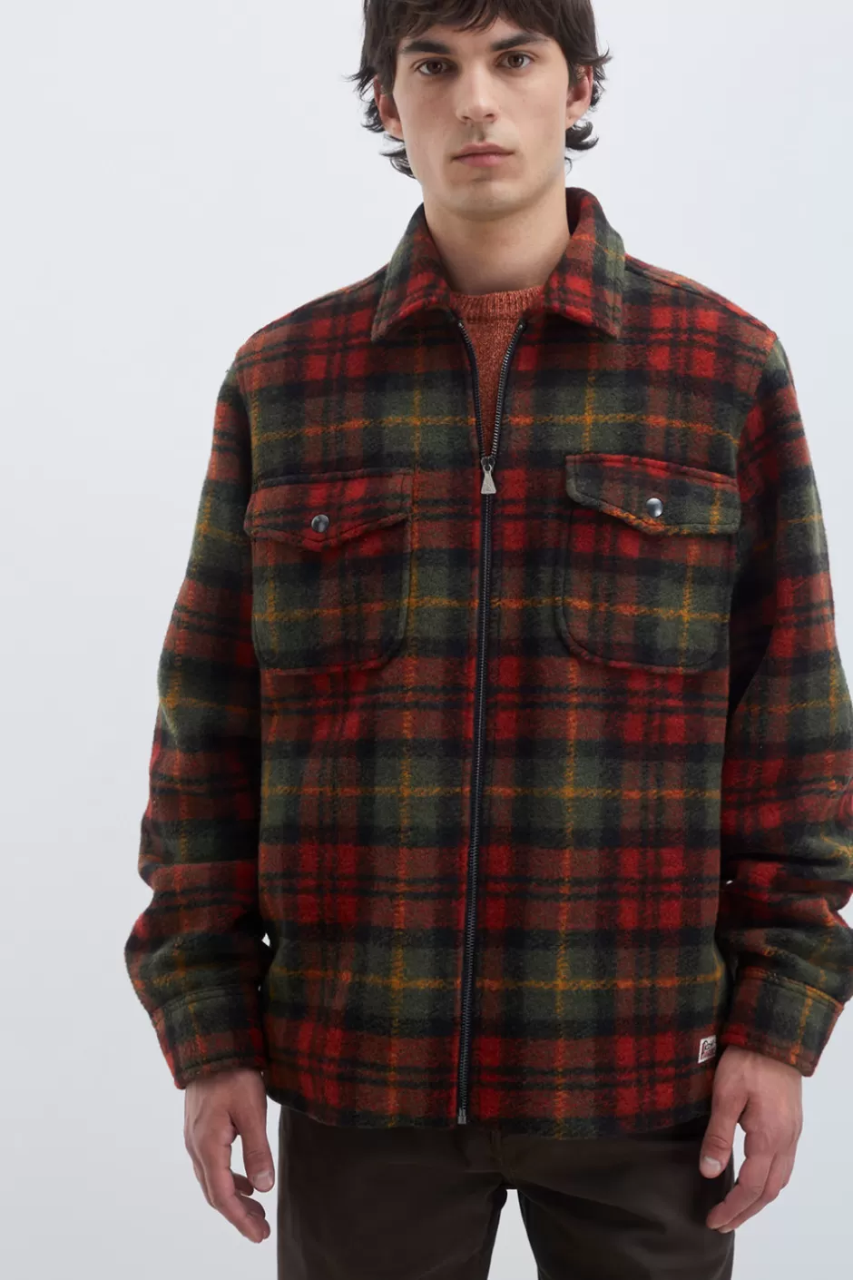 Roy Rogers - Chemise pour Homme Style Campagnard à Carreaux Classiques - Détails Contrastés - Tissu Respirant