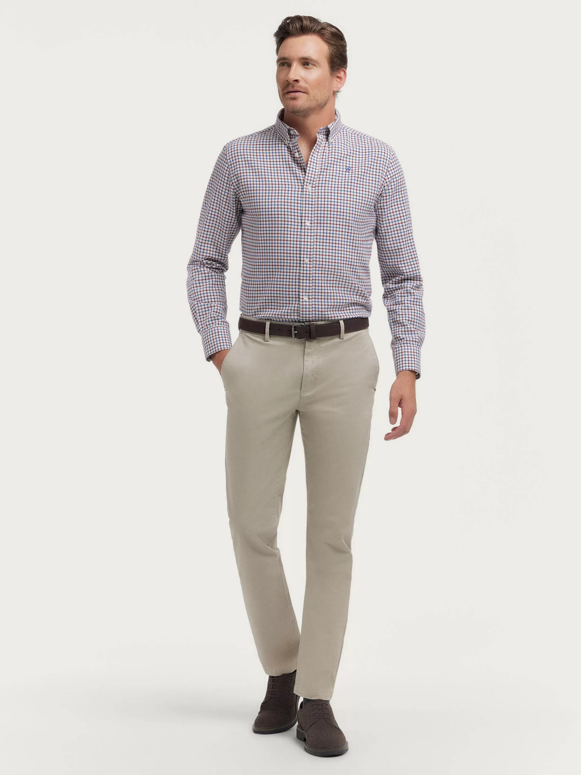 Chemise en Flanelle à Carreaux Alvaro Moreno - Style Décontracté Automne-Hiver, Rouge Vin - Bon Rapport Qualité-Prix