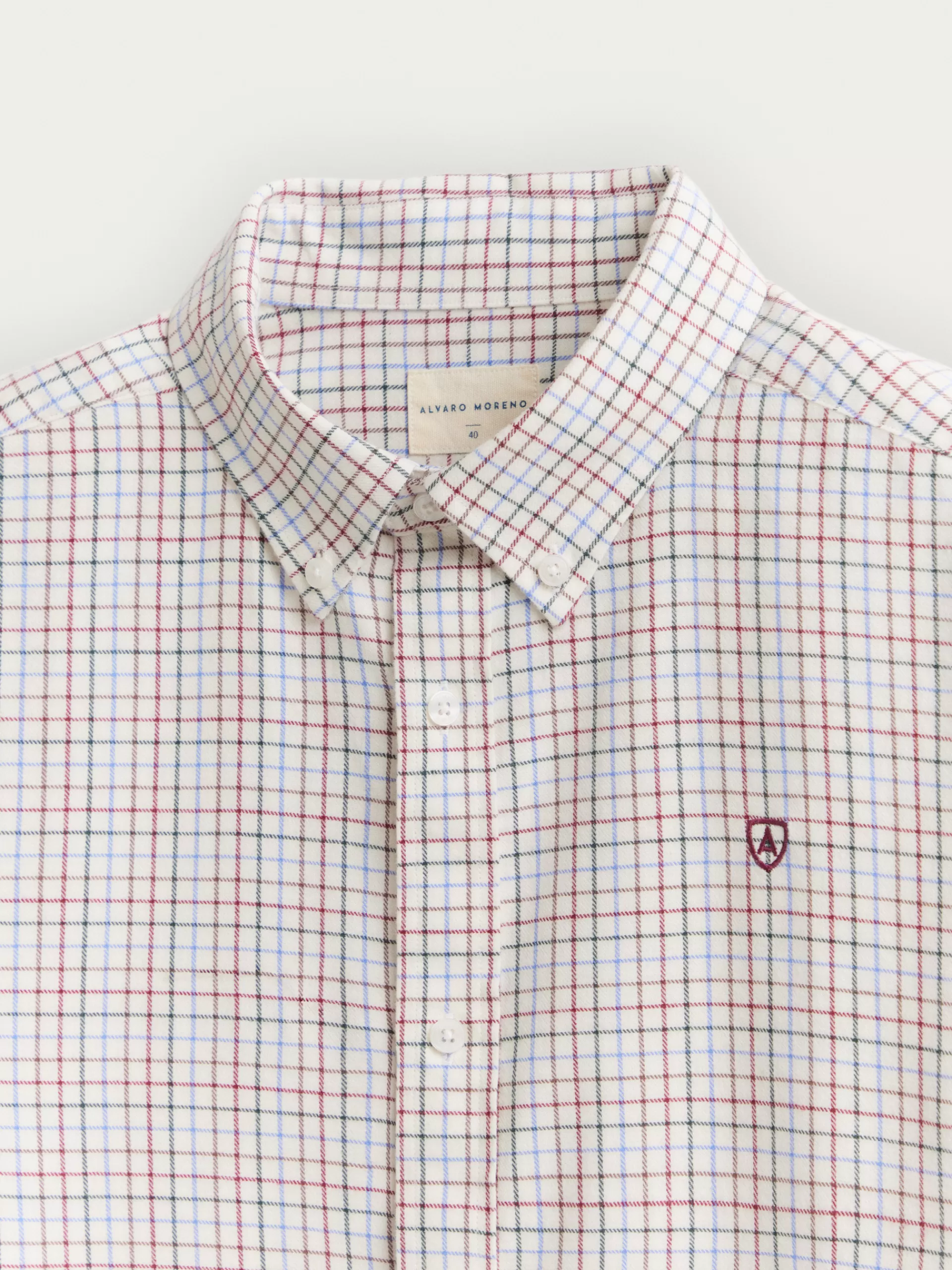 Chemise Alvaro Moreno en flanelle à carreaux - Bordeaux, style classique et intemporel