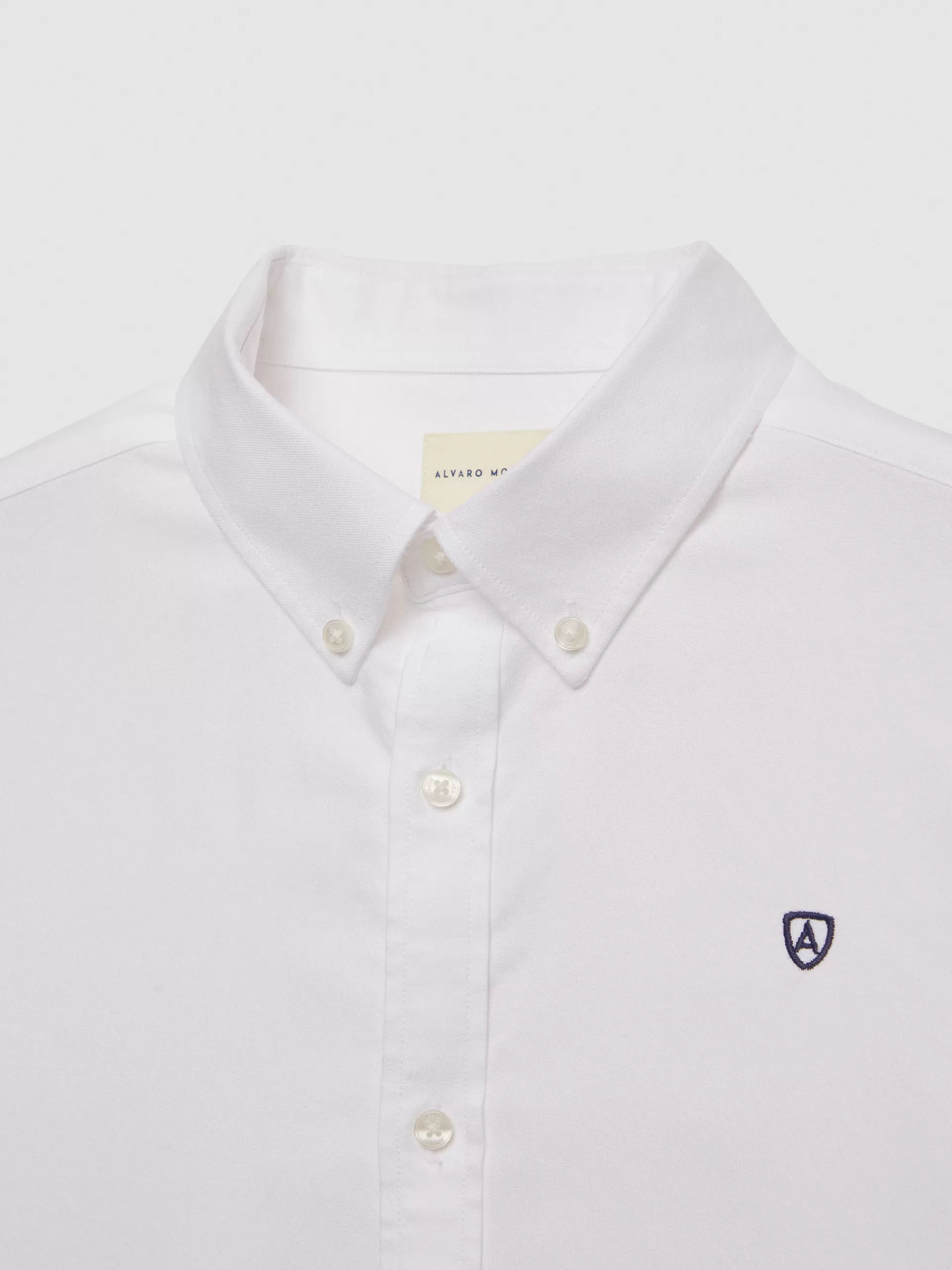 Chemise Classique en Oxford Blanc Álvaro Moreno - Déstockage Exclusif Modèle Intemporel