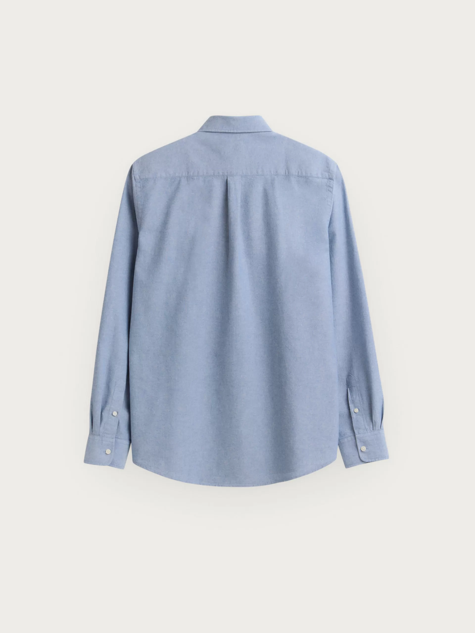 Élégante chemise en oxford chambray bleu ciel - Collection Alvaro Moreno | Détails contrastés et coupe contemporaine