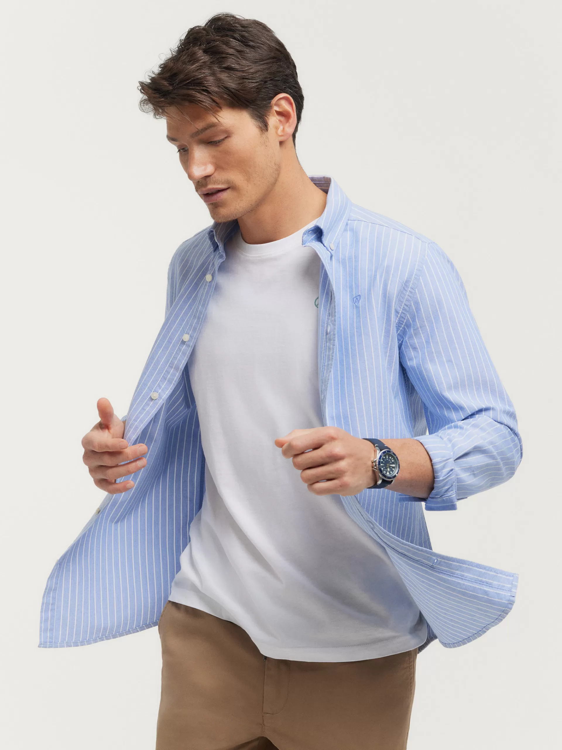 Chemise Oxford Élégante Alvaro Moreno - Collection Club Bleu Ciel en Promotion Exclusive