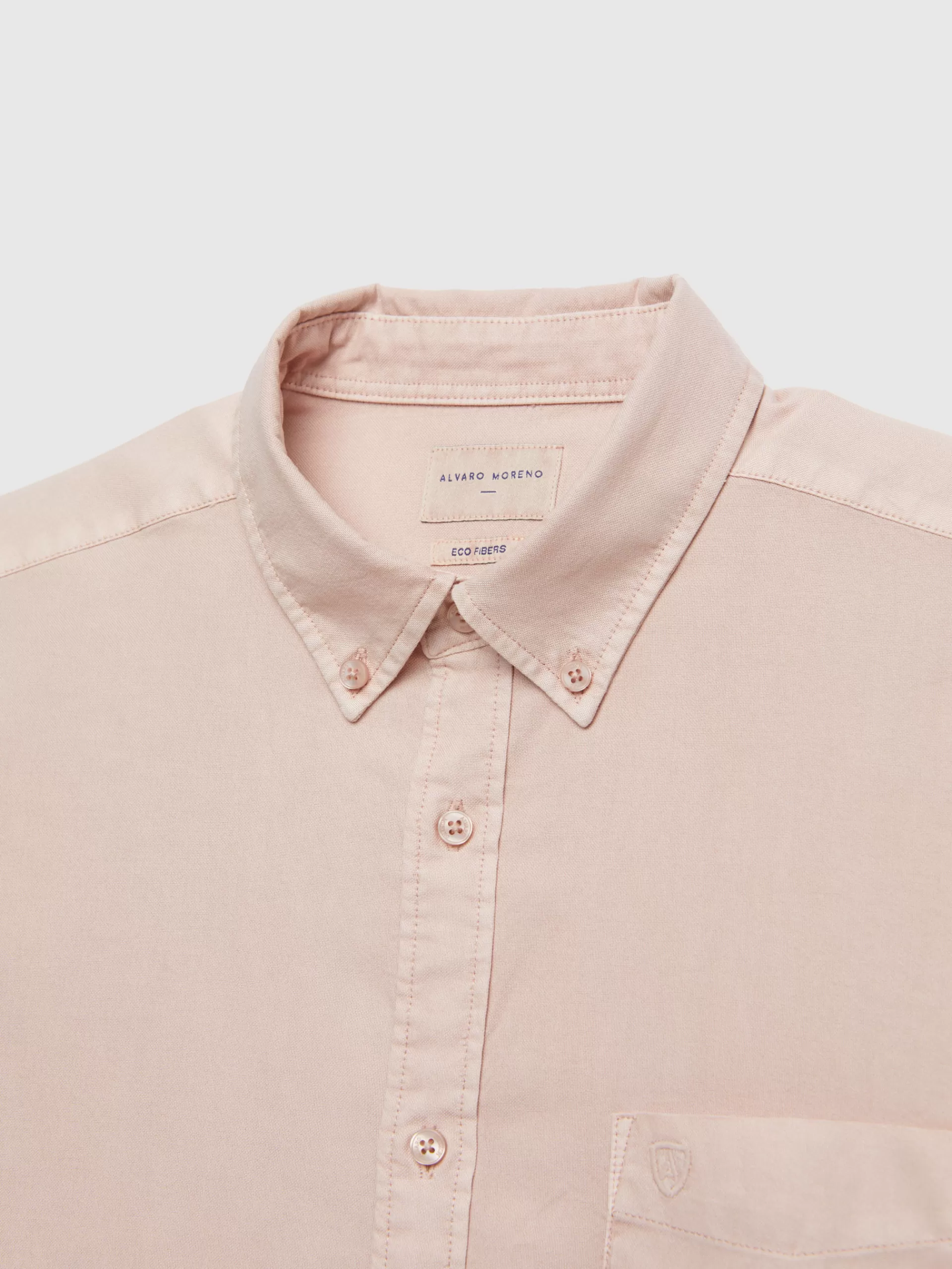 Chemise Oxford Alvaro Moreno à poche teintée - Nuance rosée poudré | Modèle exclusif en promotion