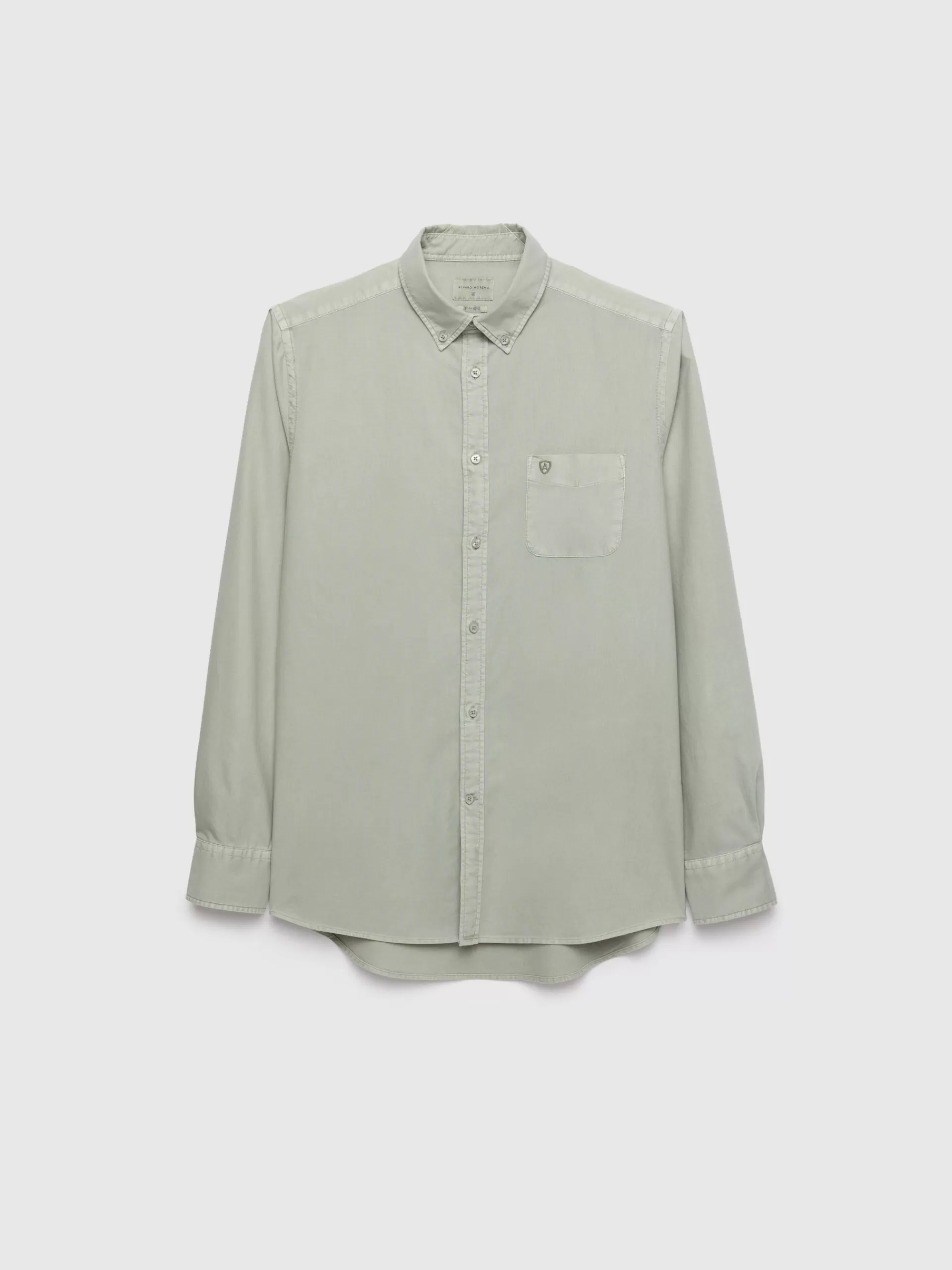 Chemise Oxford Alvaro Moreno - Teinture pigmentée vert forêt avec détails de poche - Coupe classique et confort optimal au quotidien