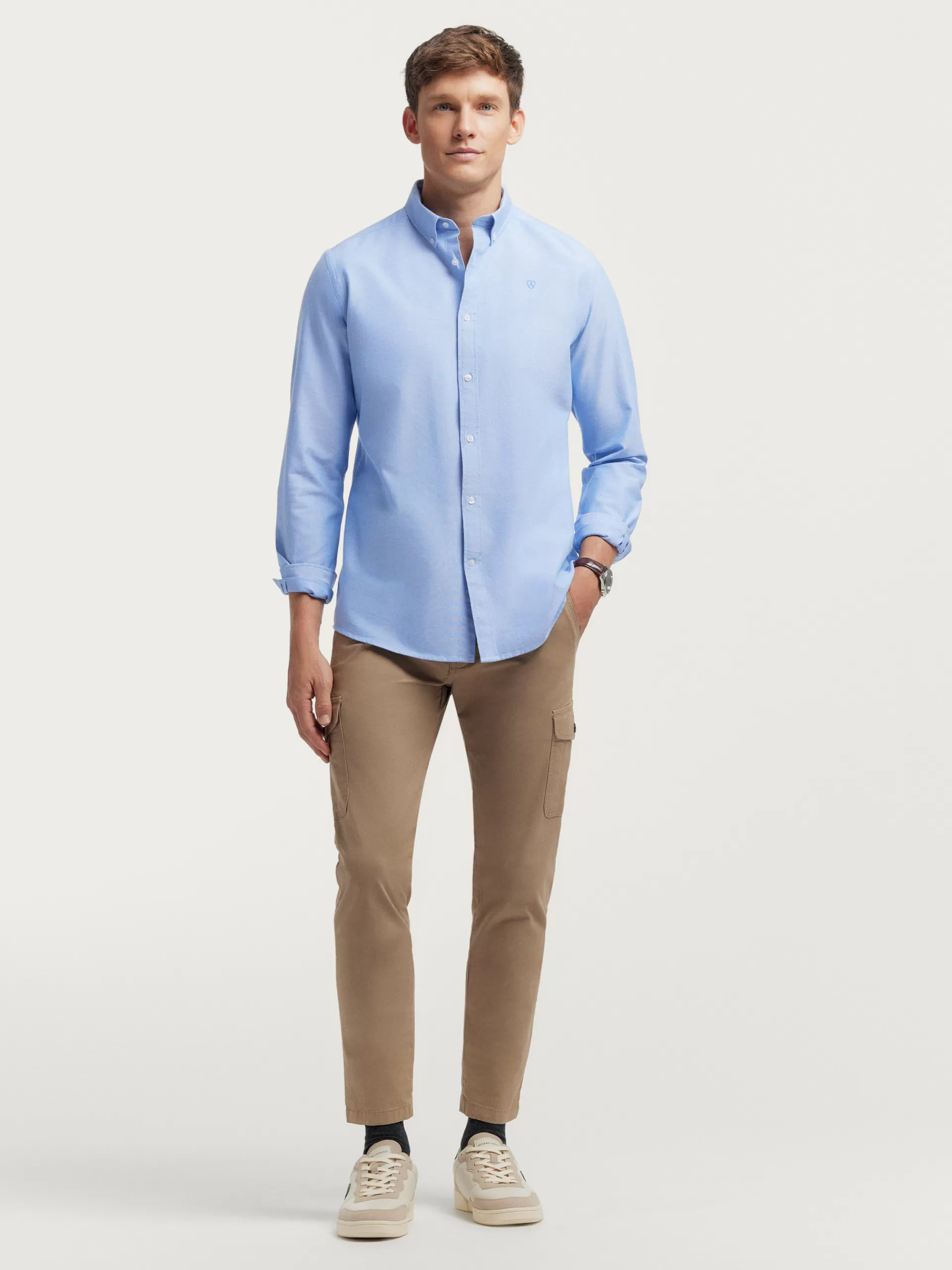 Chemise décontractée en oxford uni - Alvaro Moreno - Bleu marine | Promotion exclusive
