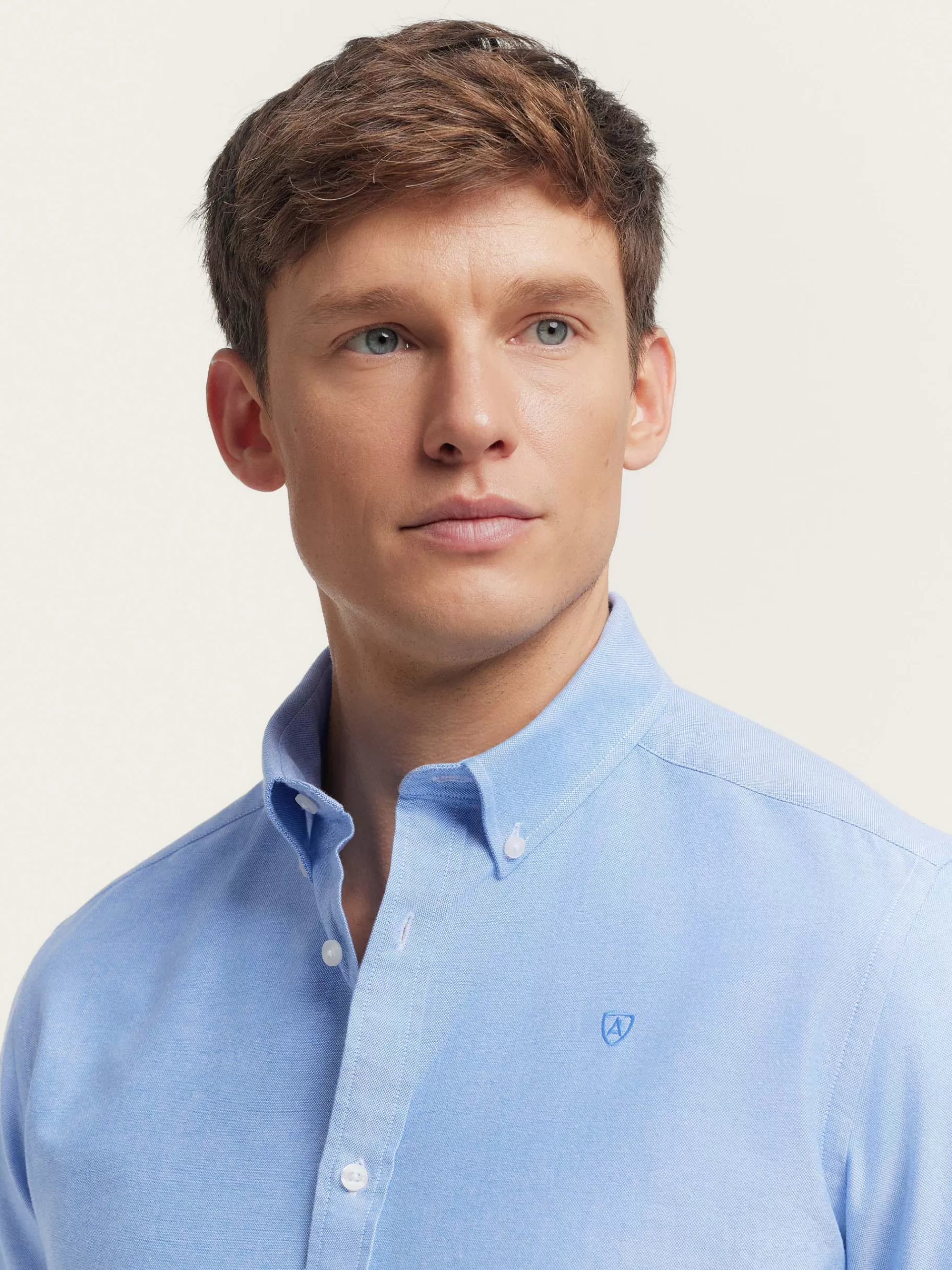 Chemise décontractée en oxford uni - Alvaro Moreno - Bleu marine | Promotion exclusive