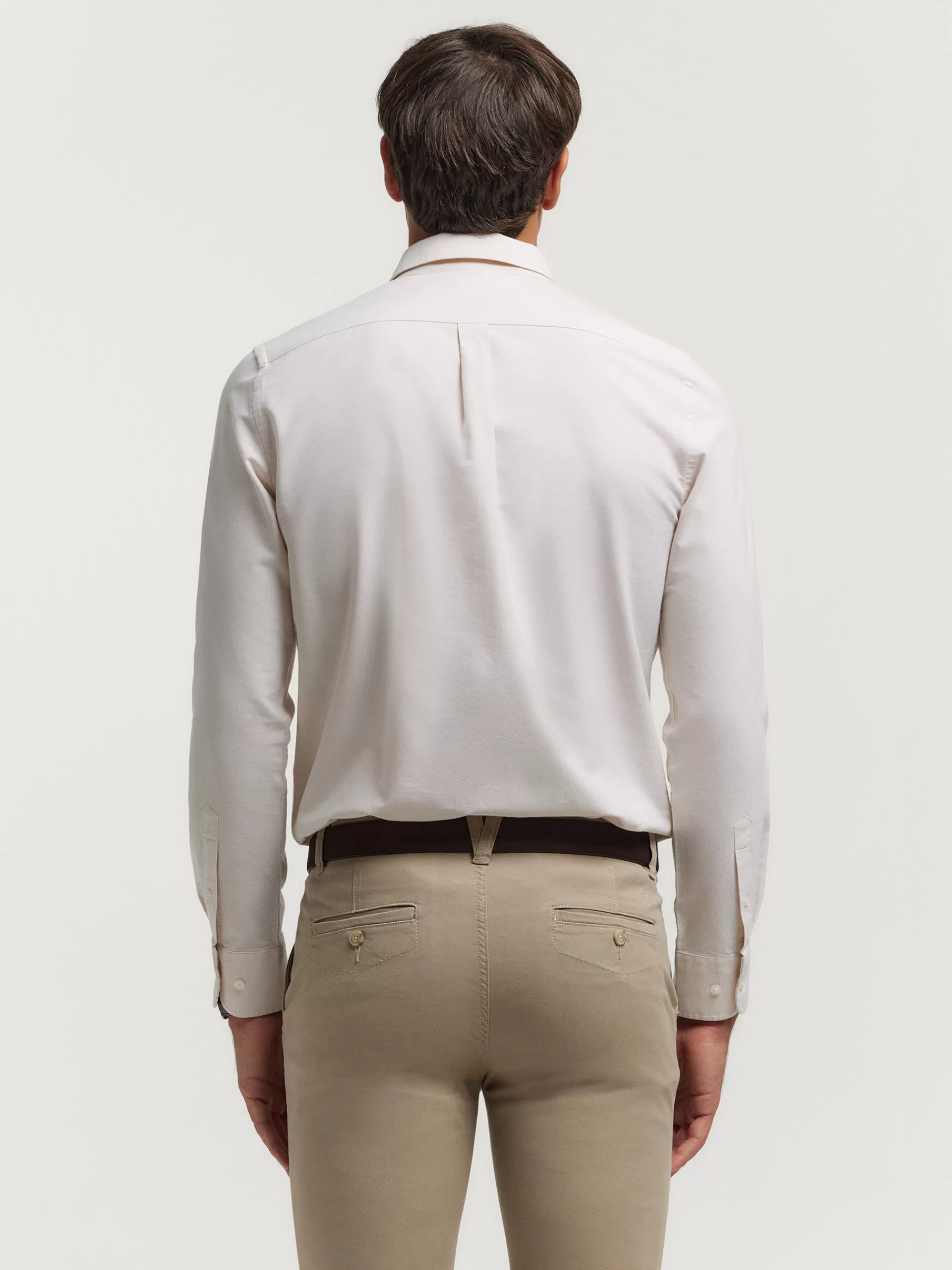 Chemise Oxford décontractée en coton souple - Couleur sable | Collection Alvaro Moreno - Élégance intemporelle pour un style urbain raffiné