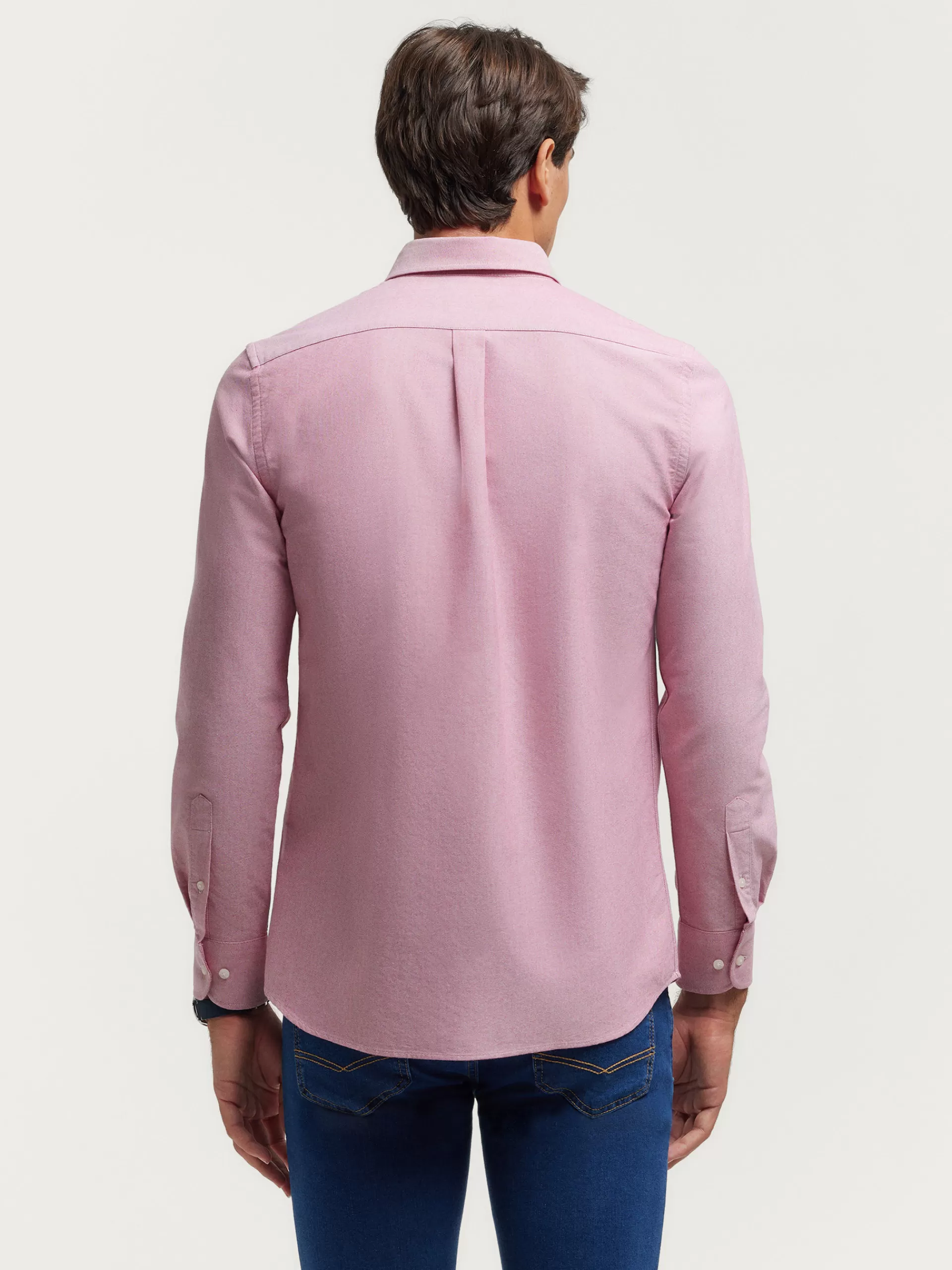 Chemise Homme en Tissu Oxford Uni - Alvaro Moreno - Rouge Bordeaux Élégant