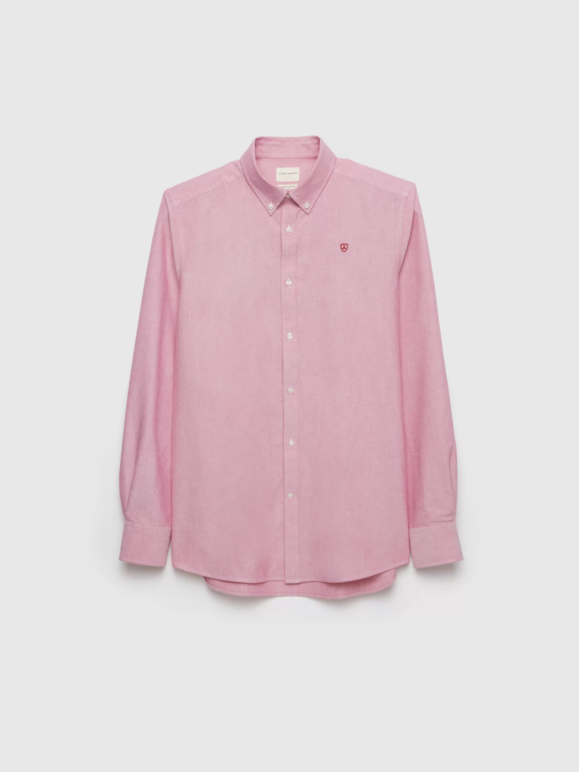 Chemise Homme en Tissu Oxford Uni - Alvaro Moreno - Rouge Bordeaux Élégant