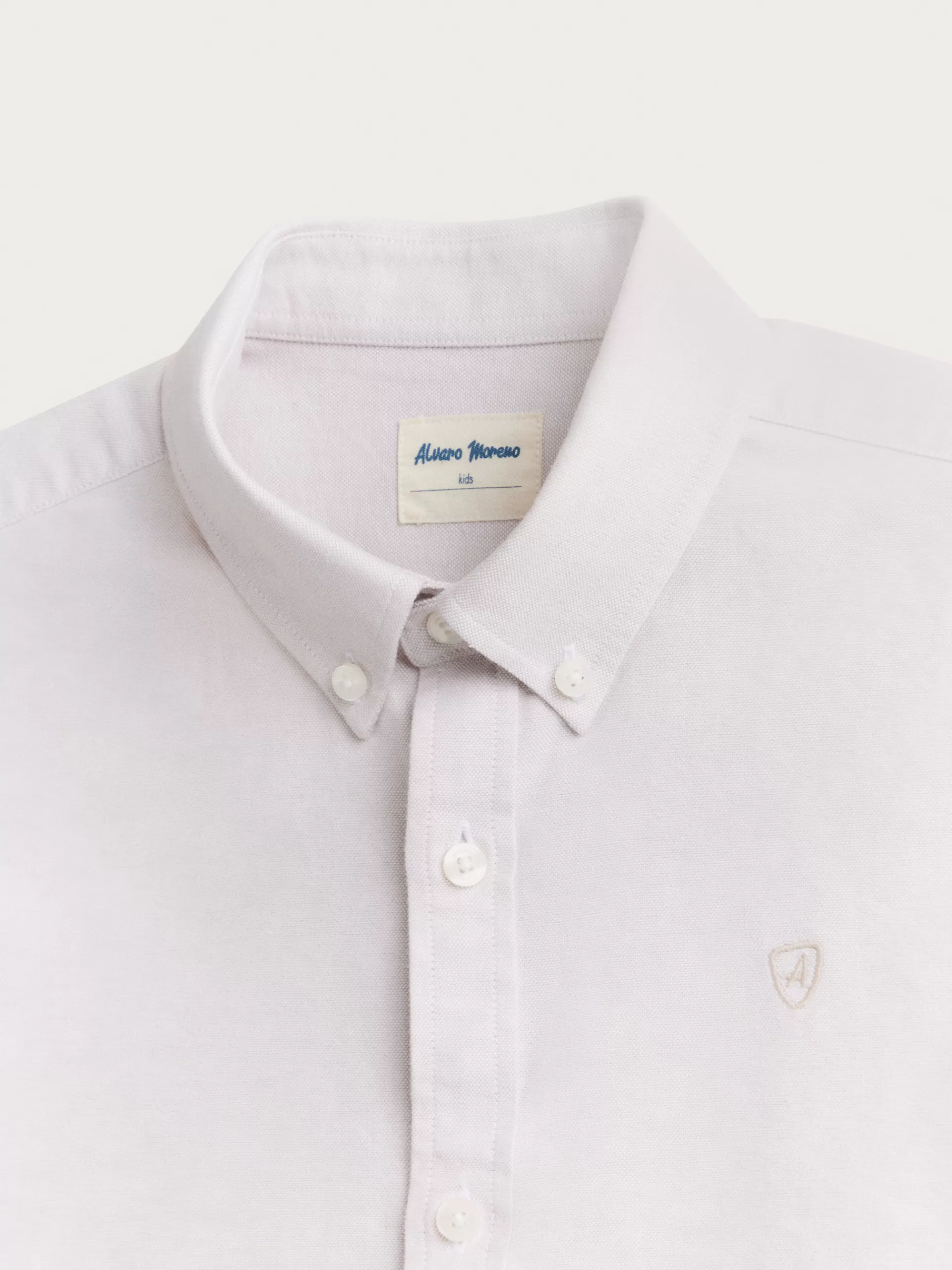 Chemise Enfant Alvaro Moreno en Oxford Uni - Coloris Beige Doux