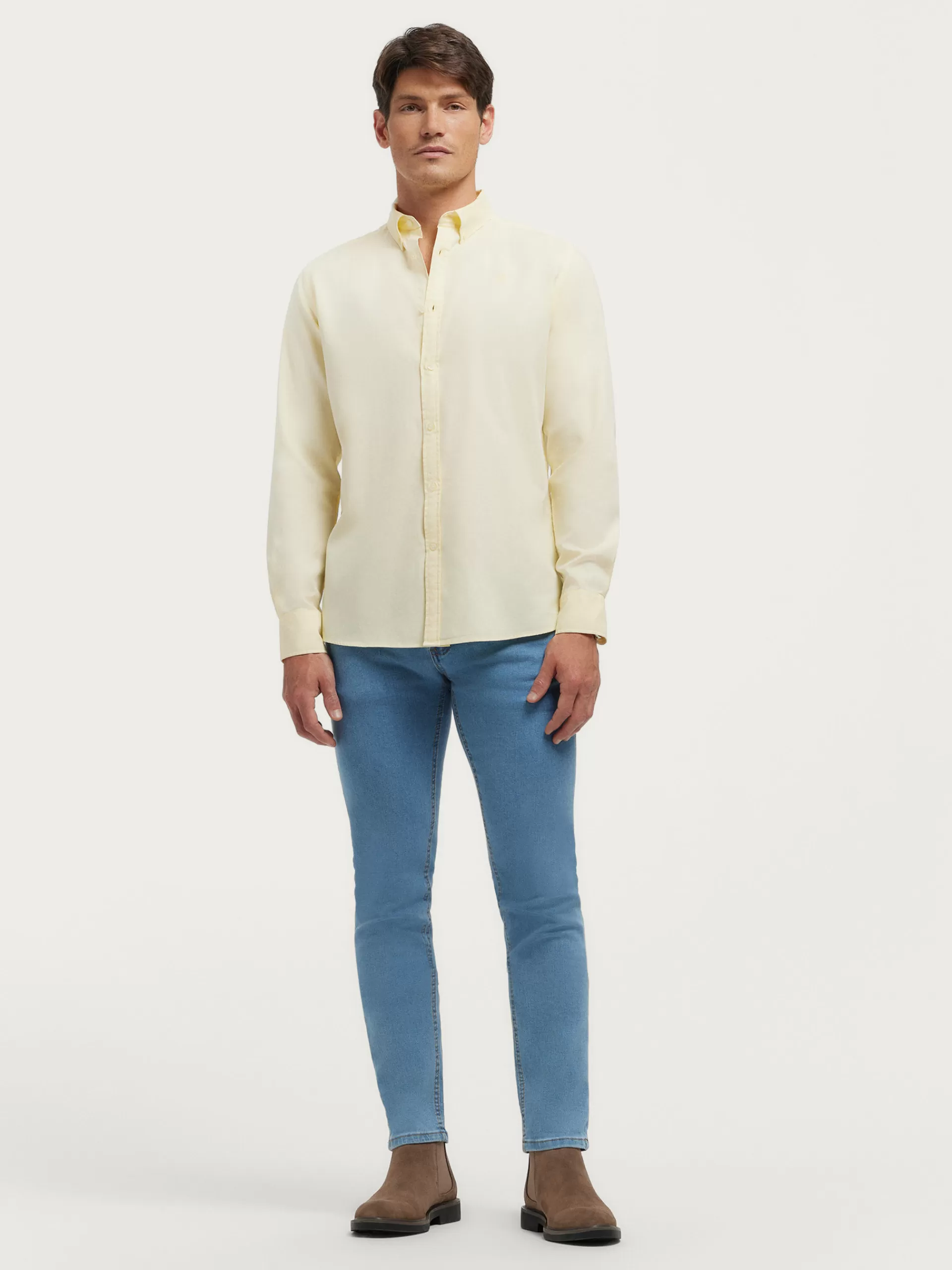 Chemise élégante Alvaro Moreno en teinture artisanale Panama - Jaune soleil, prix doux
