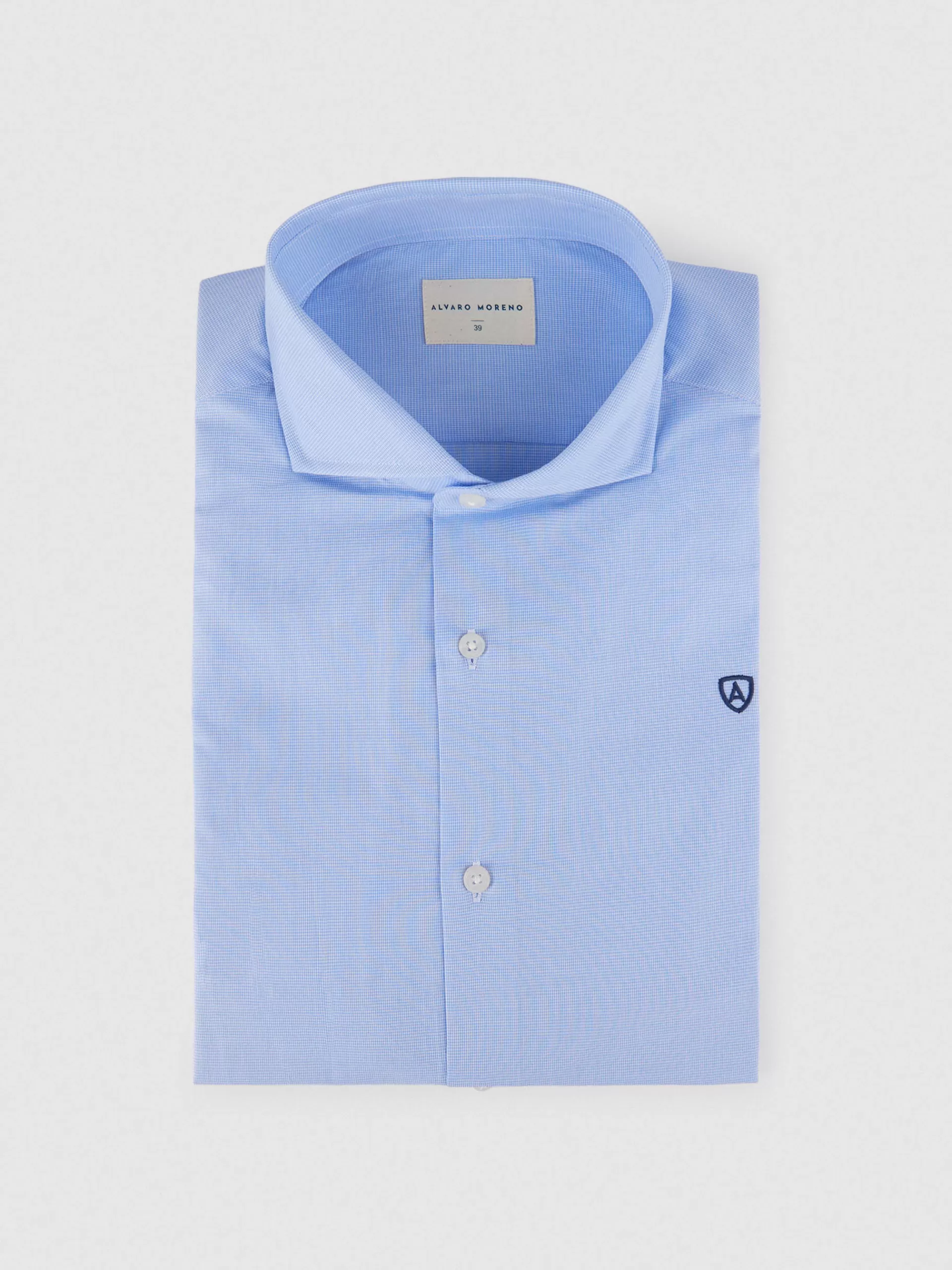Chemise élégante Alvaro Moreno - Micro imprimé gallo bleu ciel - Style décontracté à petit prix