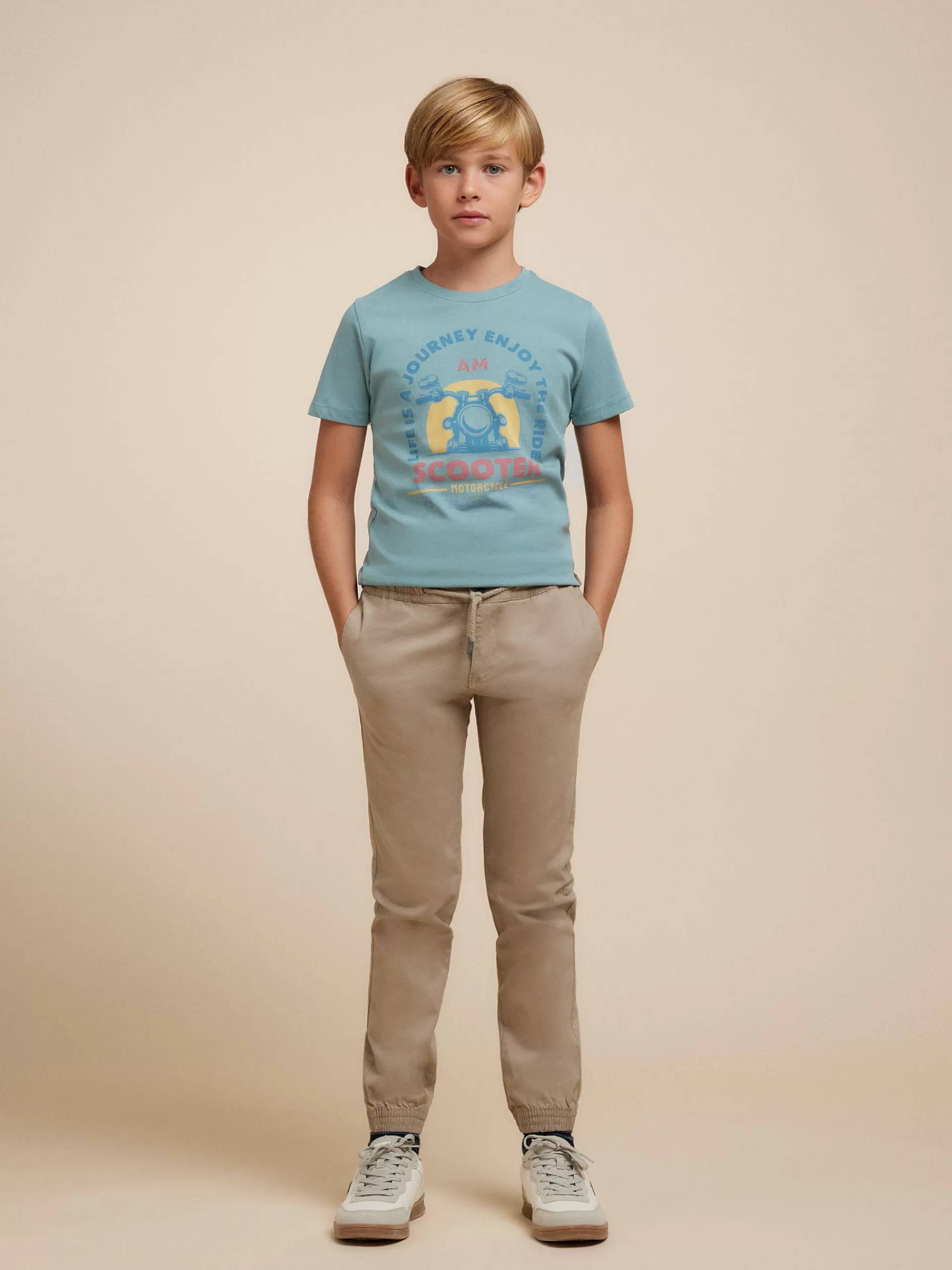 T-Shirt Scooter Sportif Alvaro Moreno - Vert Menthe pour Enfant (Style Urbain)