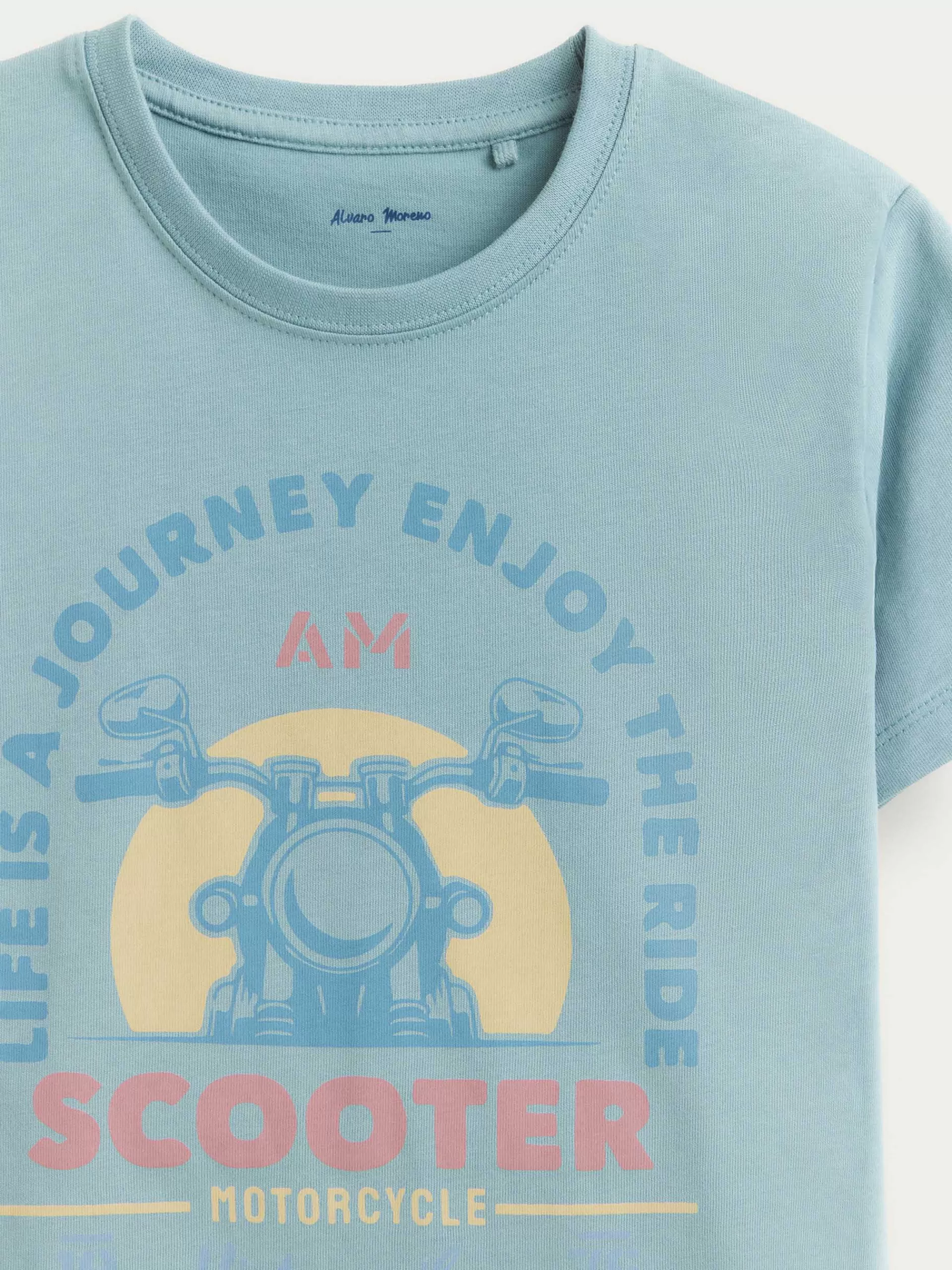 T-Shirt Scooter Sportif Alvaro Moreno - Vert Menthe pour Enfant (Style Urbain)
