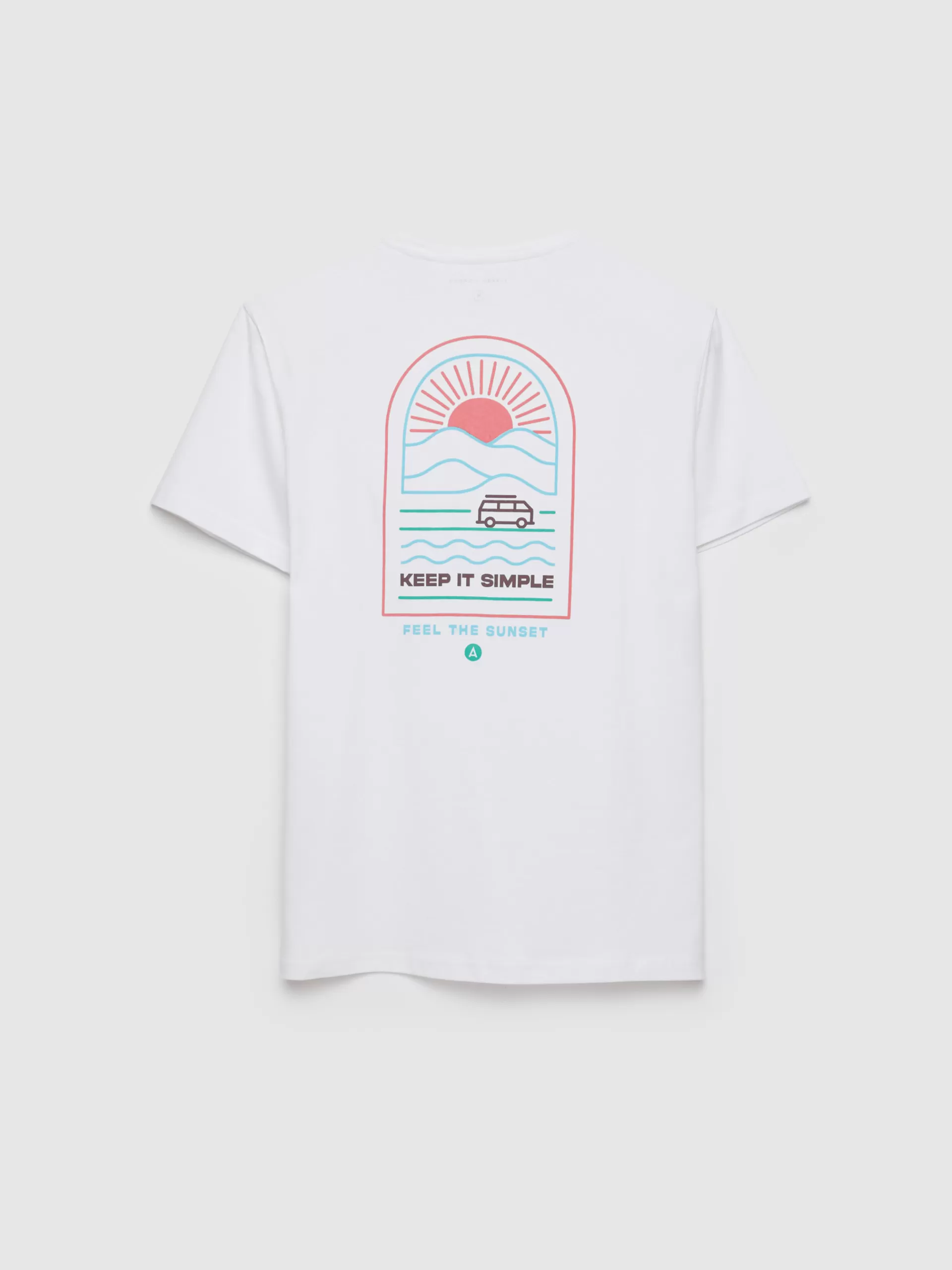 T-shirt Décontracté Coucher de Soleil Alvaro Moreno - Blanc Pur en Promotion Exclusive