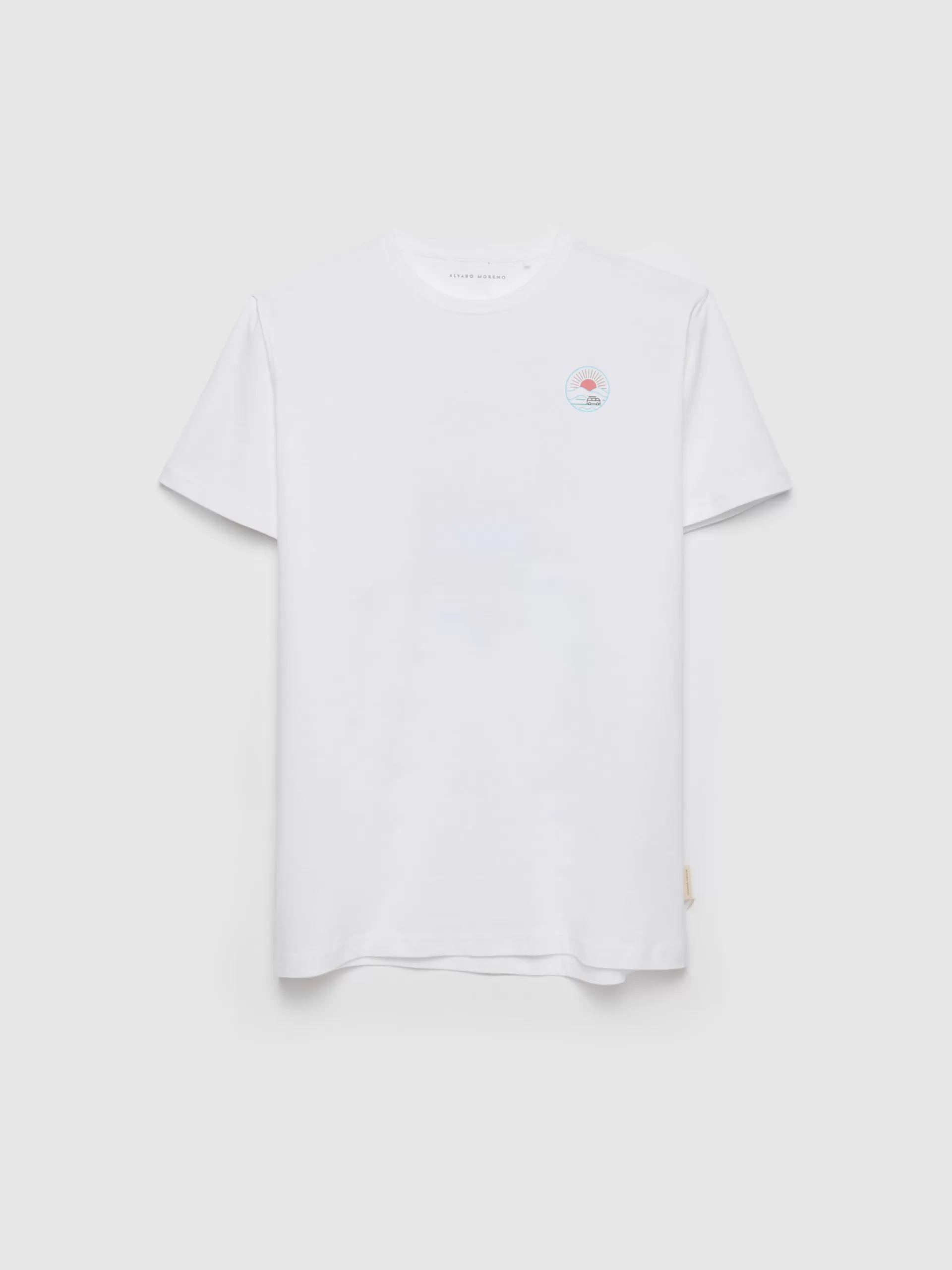 T-shirt Décontracté Coucher de Soleil Alvaro Moreno - Blanc Pur en Promotion Exclusive