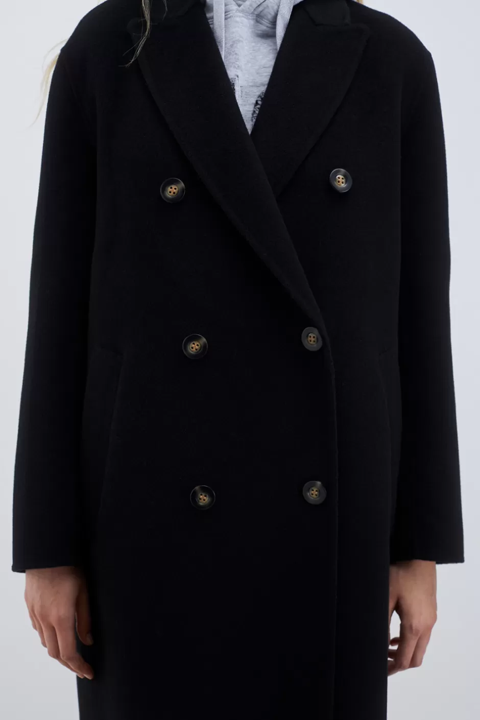 Manteau femme hiver en laine vierge à double boutonnage - Élégance intemporelle Donna Roy Rogers