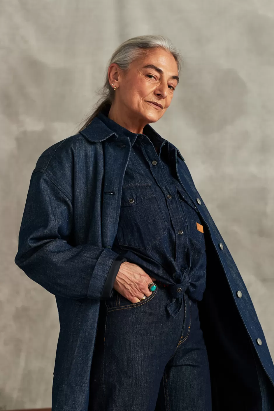 Veste en jean délavé Donna Roy Rogers - Coupe rétro années 60-70 - Style authentique vintage