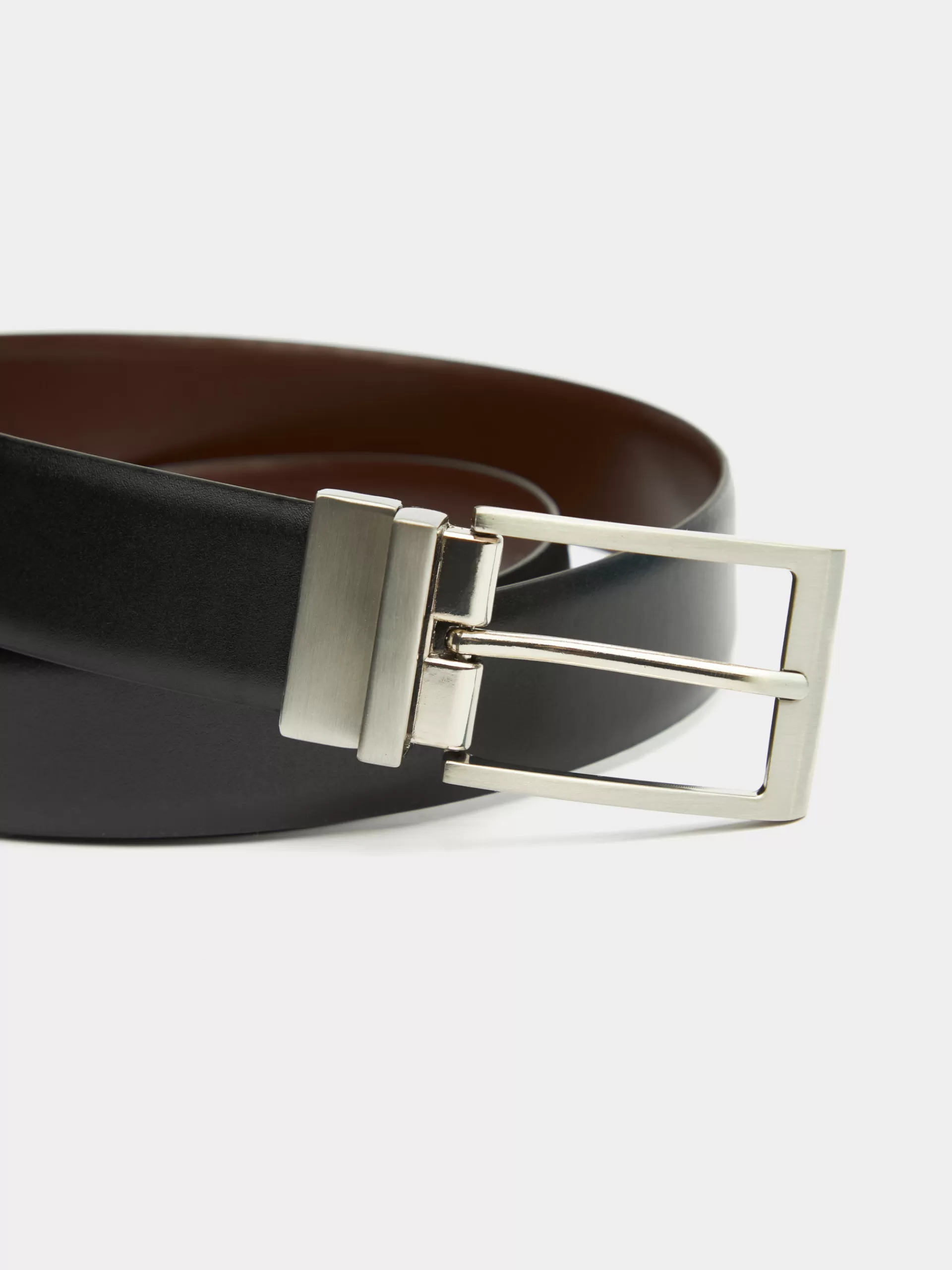 Ceinture réversible Alvaro Moreno en cuir véritable - Noir classique intemporel