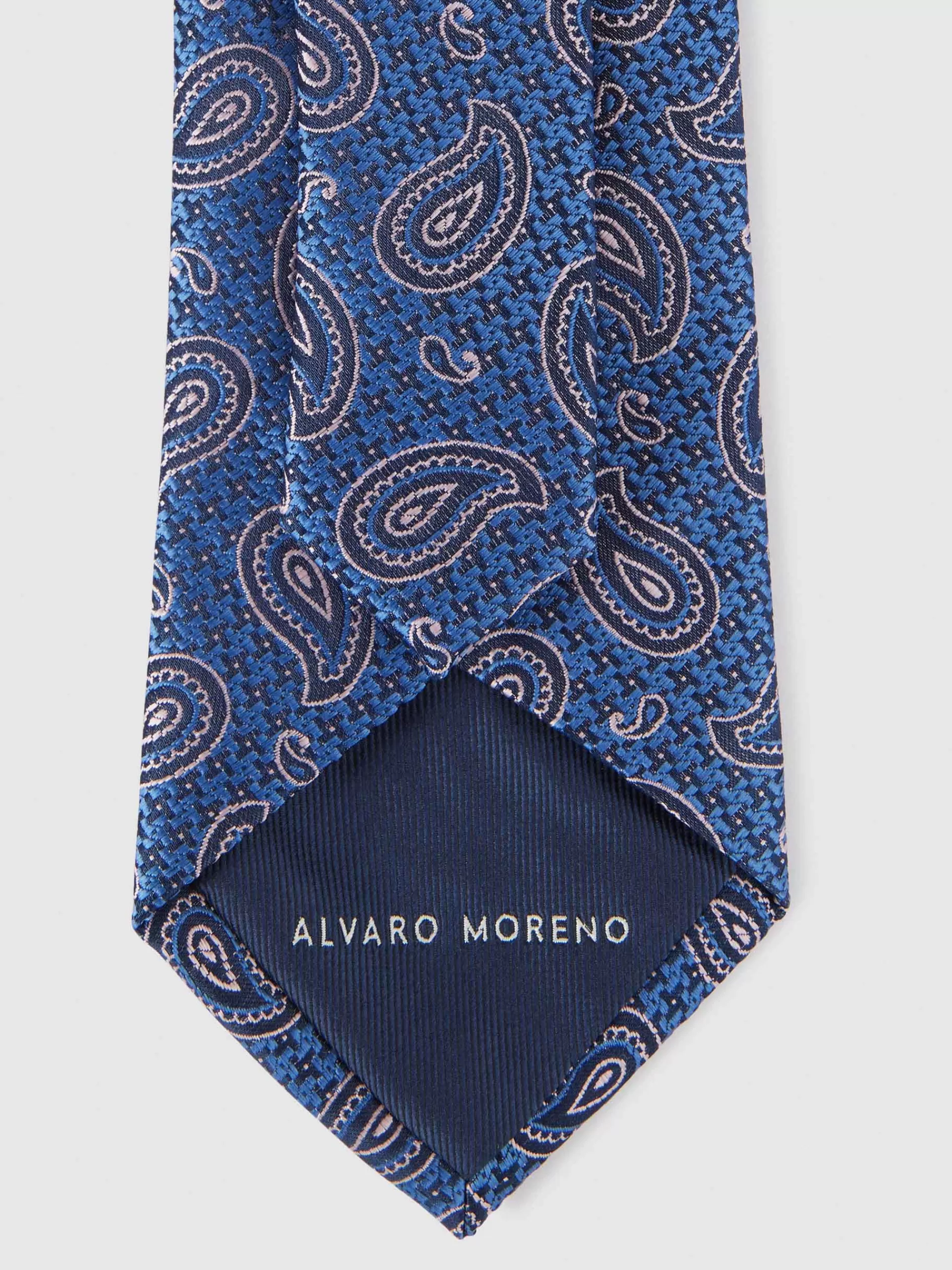 Cravate Jacquard Alvaro Moreno - Bleu Saphir Élégant en Soie - Collection Printemps Exclusive