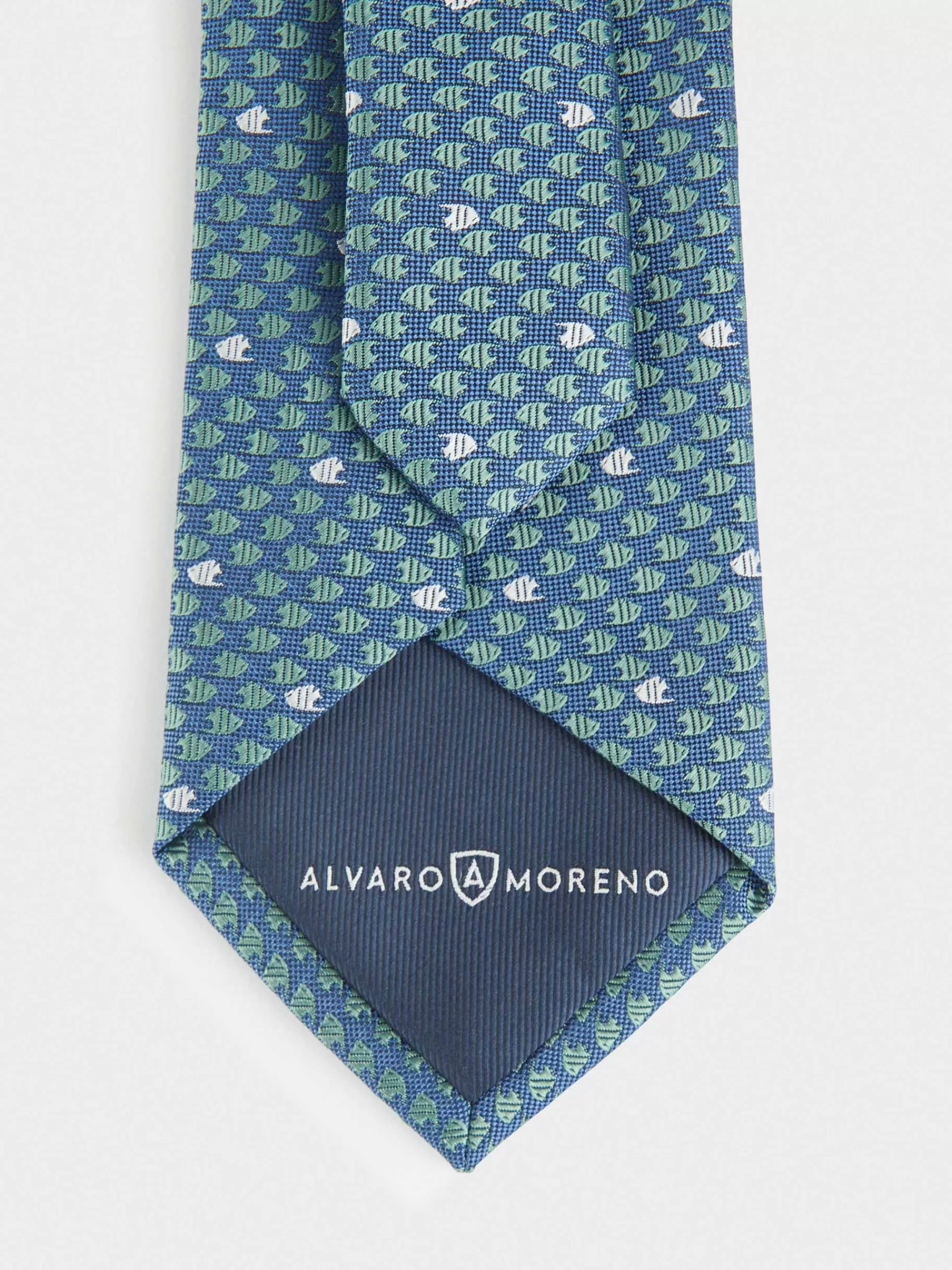 Alvaro Moreno - Cravate Jacquard MF en Soie Bleu Saphir - Élégance à Prix Accessible