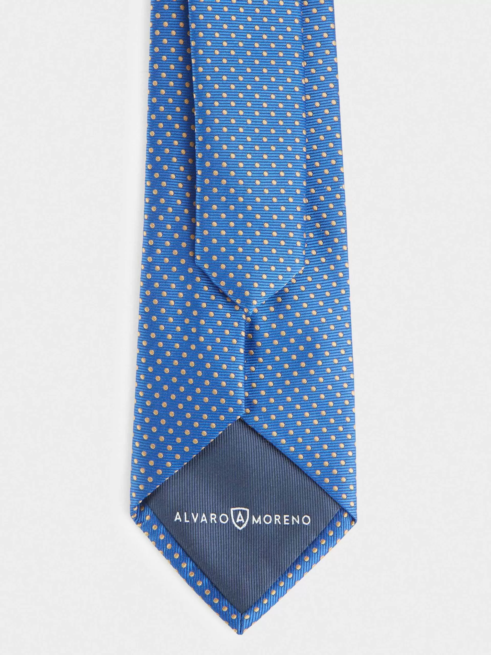 Cravate Jacquard MF Alvaro Moreno - Bleu nuit élégant en soie premium à motif artisanal