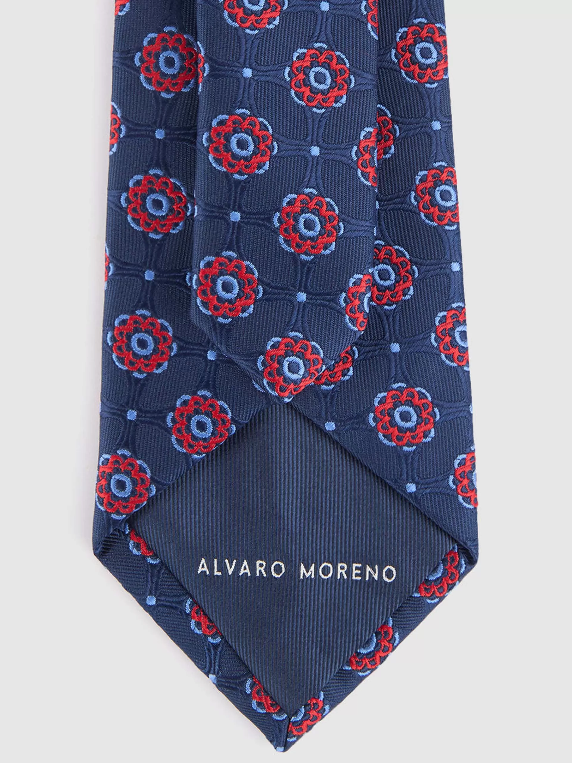 Cravate élégante en jacquard soyeux marine - Collection Alvaro Moreno MF