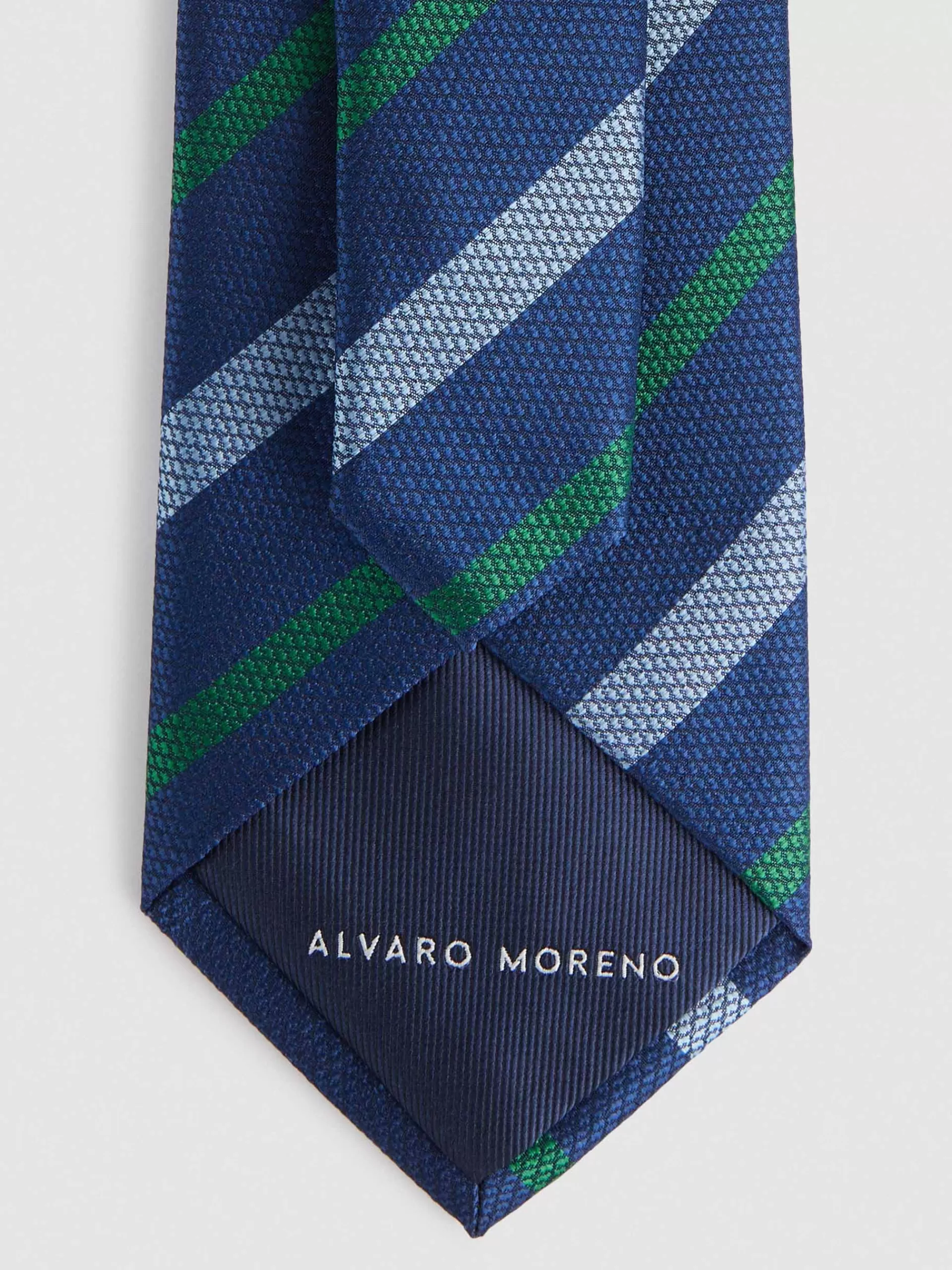 Cravate élégante en jacquard Alvaro Moreno - Bleu marine, style intemporel et fabrication soignée
