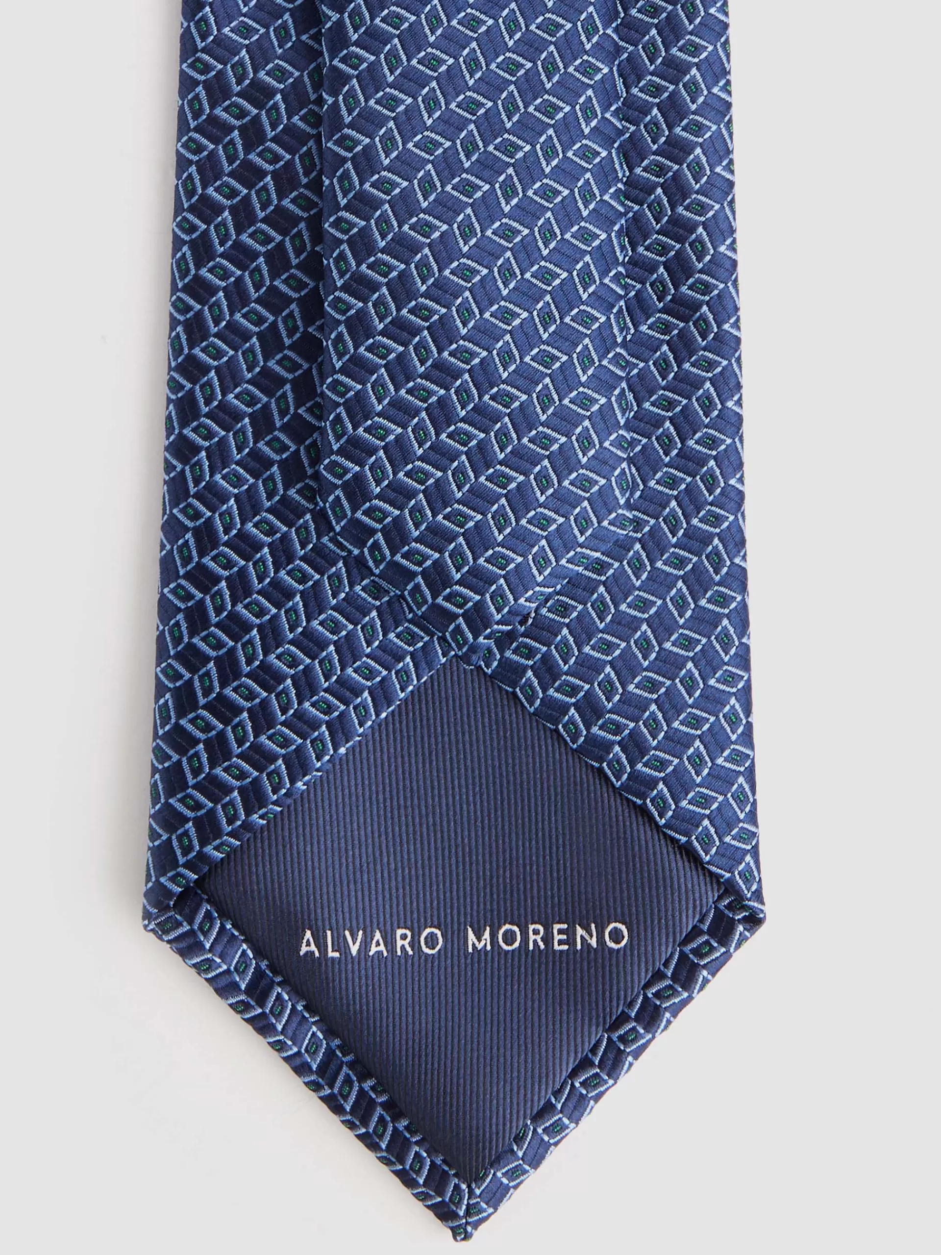 Cravate élégante Alvaro Moreno en Jacquard Bleu Marine - Modèle MF en Promotion Exclusive