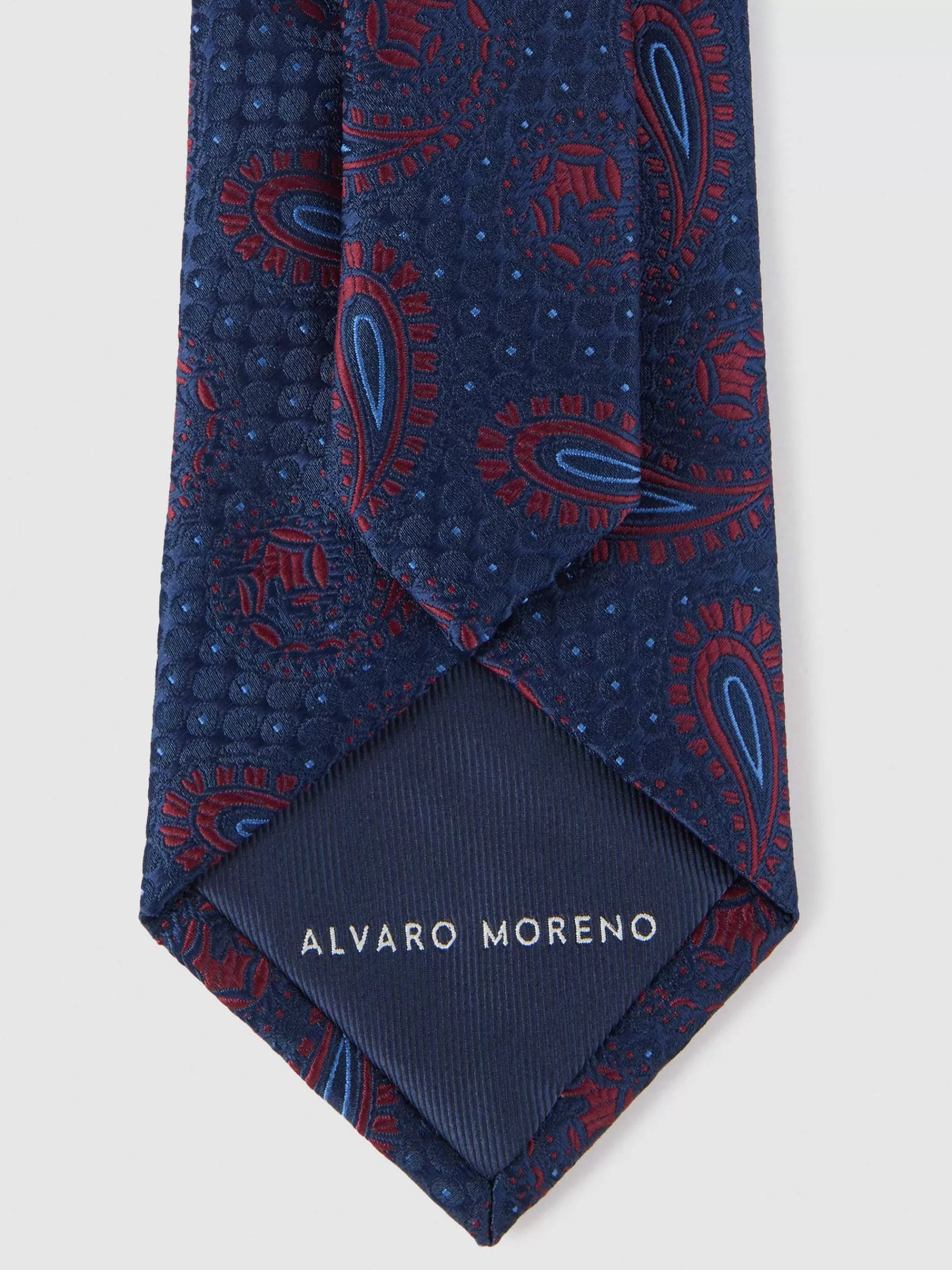 Élégante cravate en jacquard premium bleu marine - Collection exclusive Alvaro Moreno - Promotion éphémère pour un style raffiné
