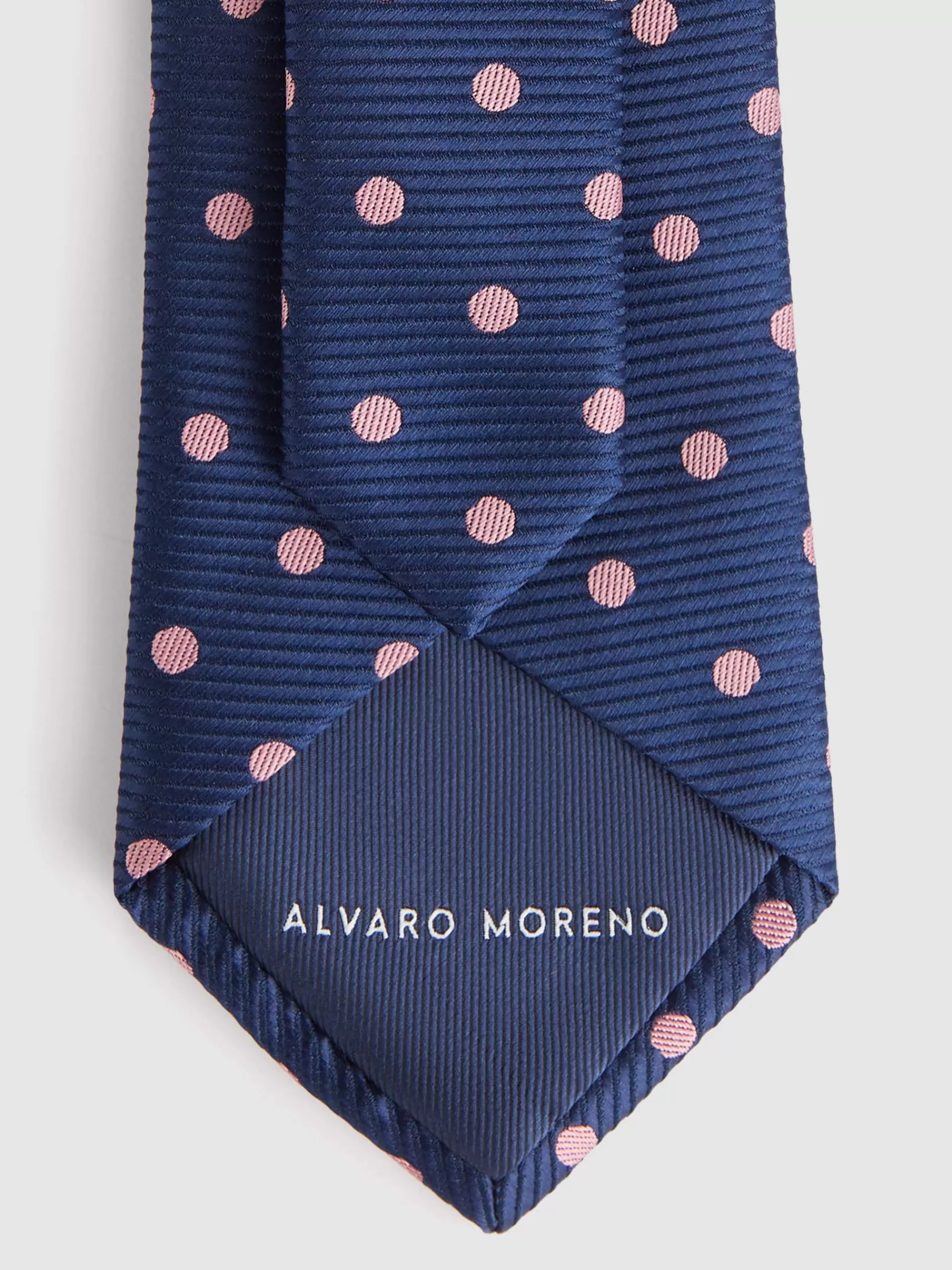 Cravate Alvaro Moreno en Jacquard Microfibre - Bleu Marine Élégant avec Motifs Texturés