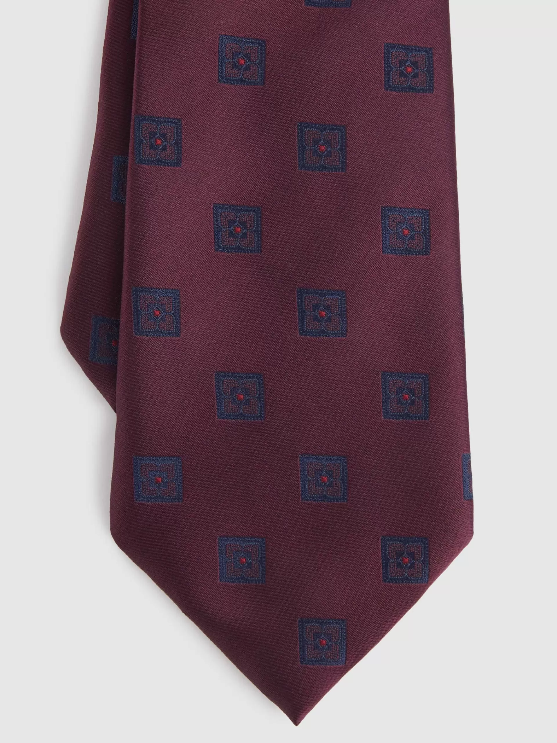 Cravate Alvaro Moreno en Tissu Jacquard Artisanal - Rouge Bordeaux Profond (Collection Automne-Hiver 2024)