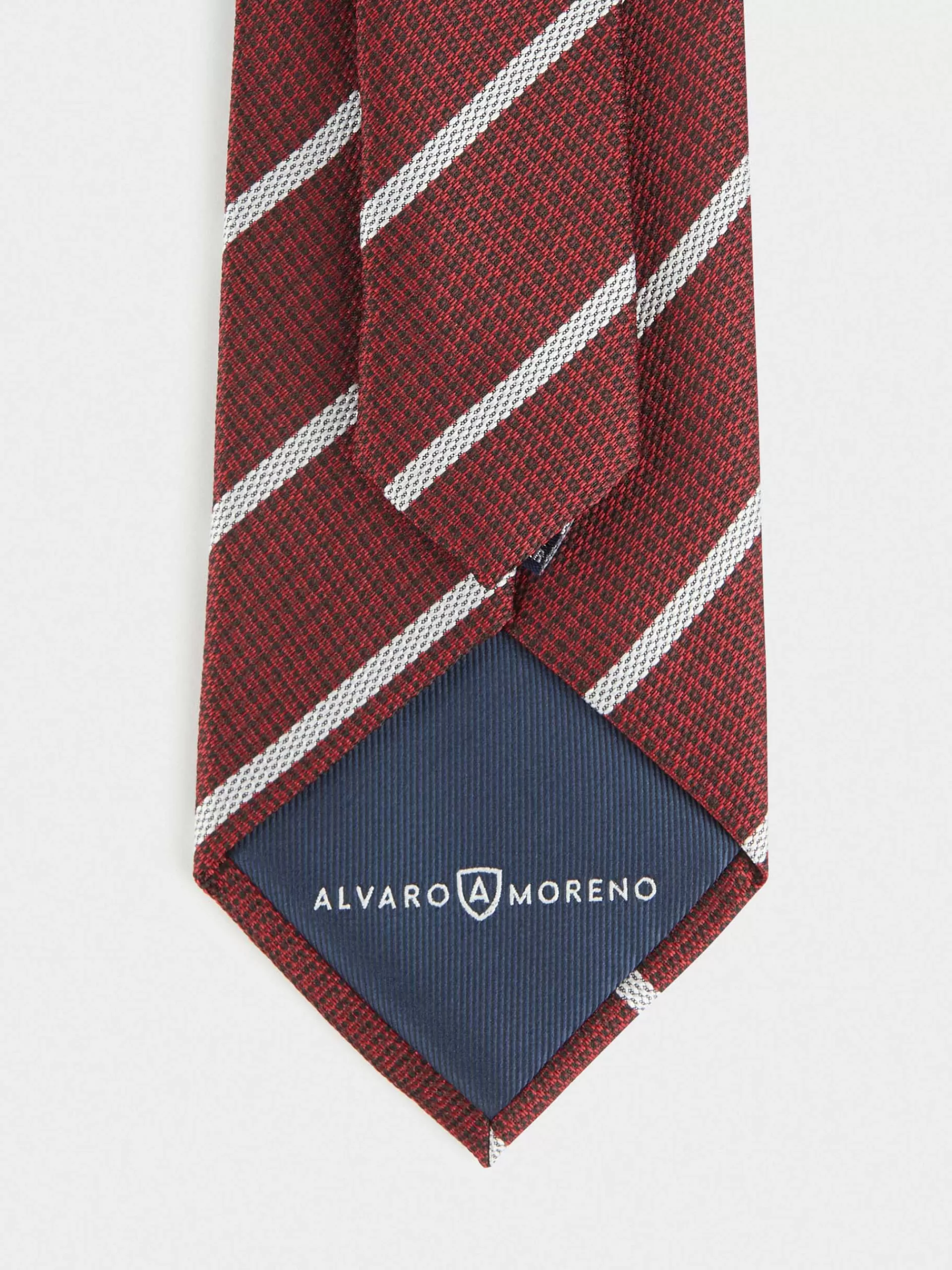 Cravate Alvaro Moreno en Jacquard Modèle MF - Élégance intemporelle dans un Bordeaux profond (Collection Printemps-Été 2024)