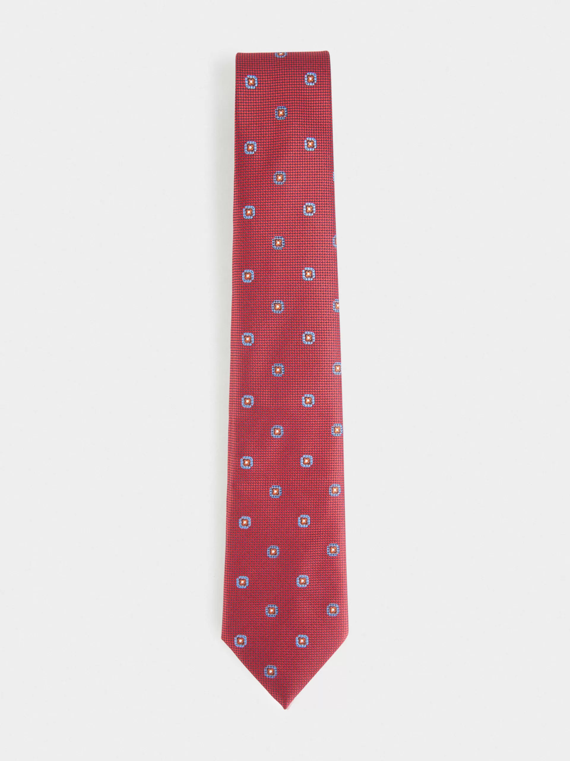 Cravate en Jacquard Élégante - Collection Alvaro Moreno • Soie Mélangée • Rouge Passion • Détails Artisanaux