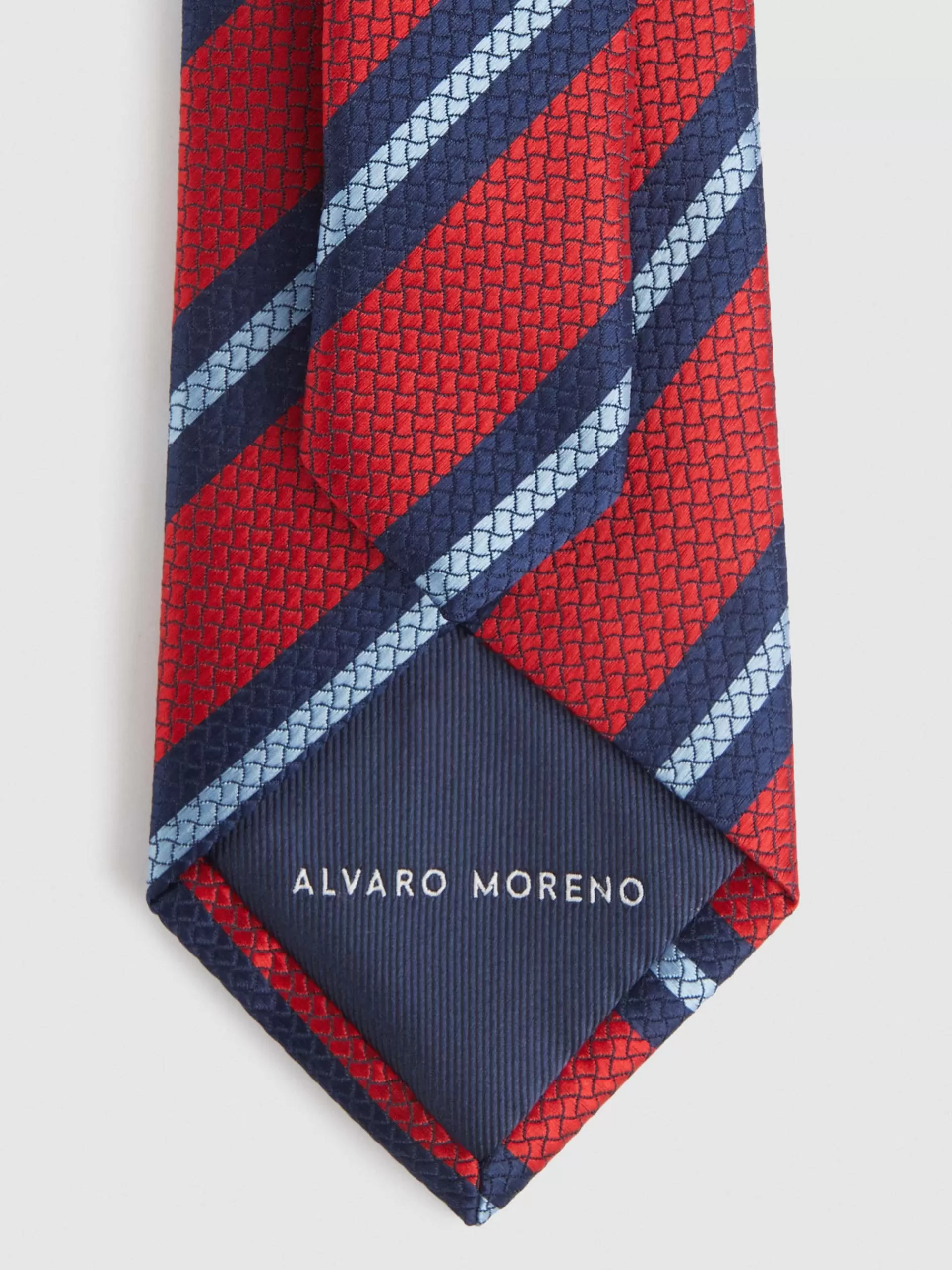 Alvaro Moreno - Cravate en Jacquard Modèle MF Rouge Vif - Promotion Éclair Limitée
