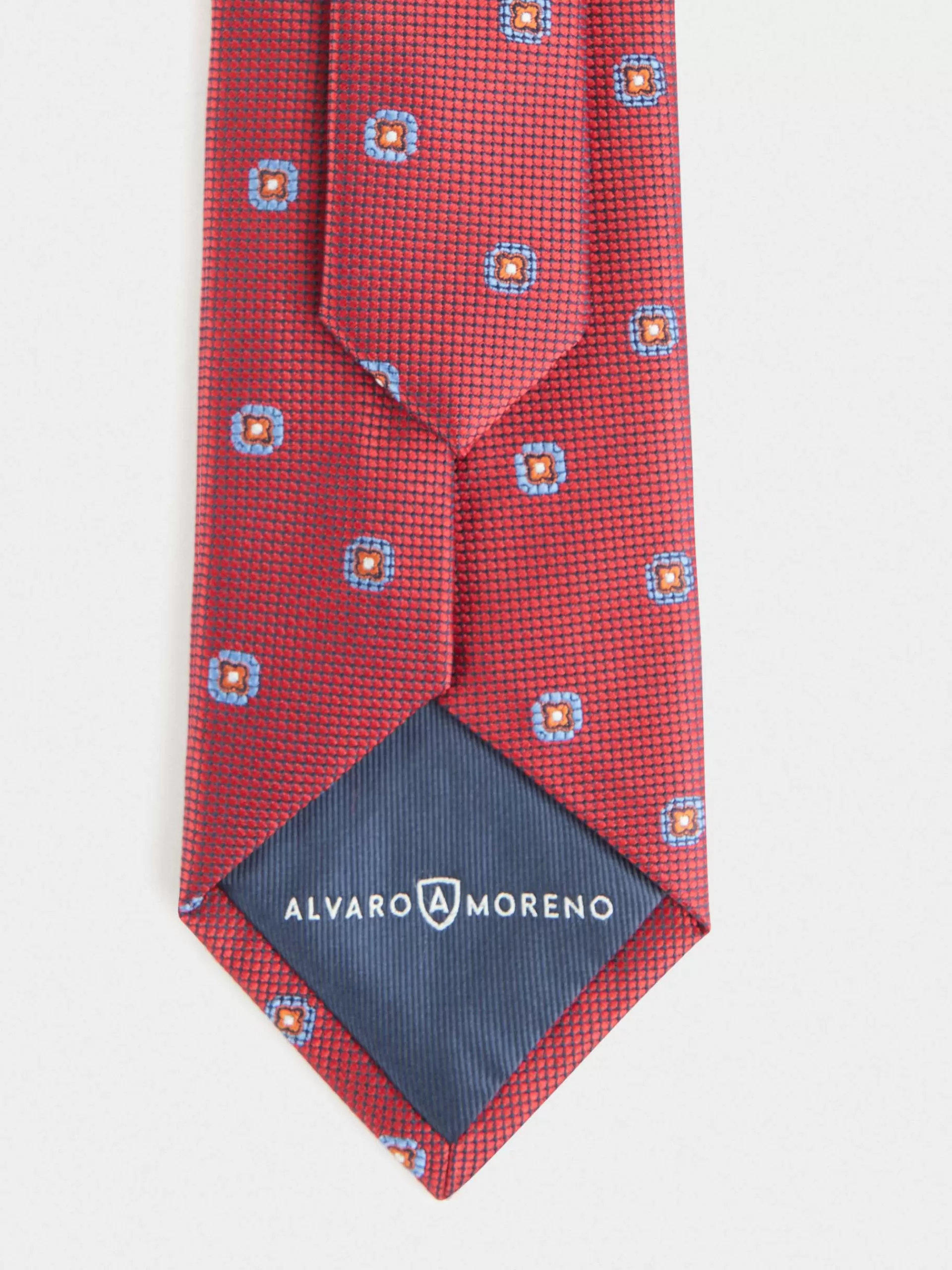 Cravate en Jacquard Élégante - Collection Alvaro Moreno • Soie Mélangée • Rouge Passion • Détails Artisanaux