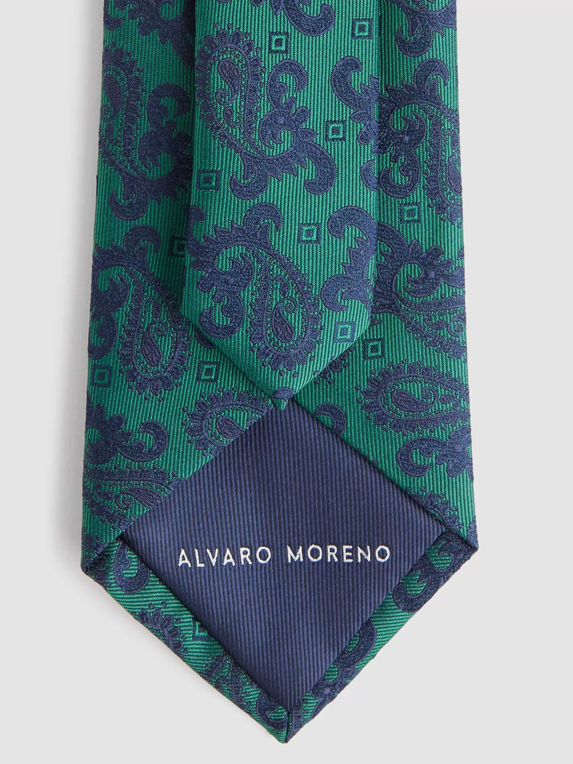 Cravate élégante en soie jacquard - Collection Printemps Alvaro Moreno - Vert Émeraude en Promotion Exclusive