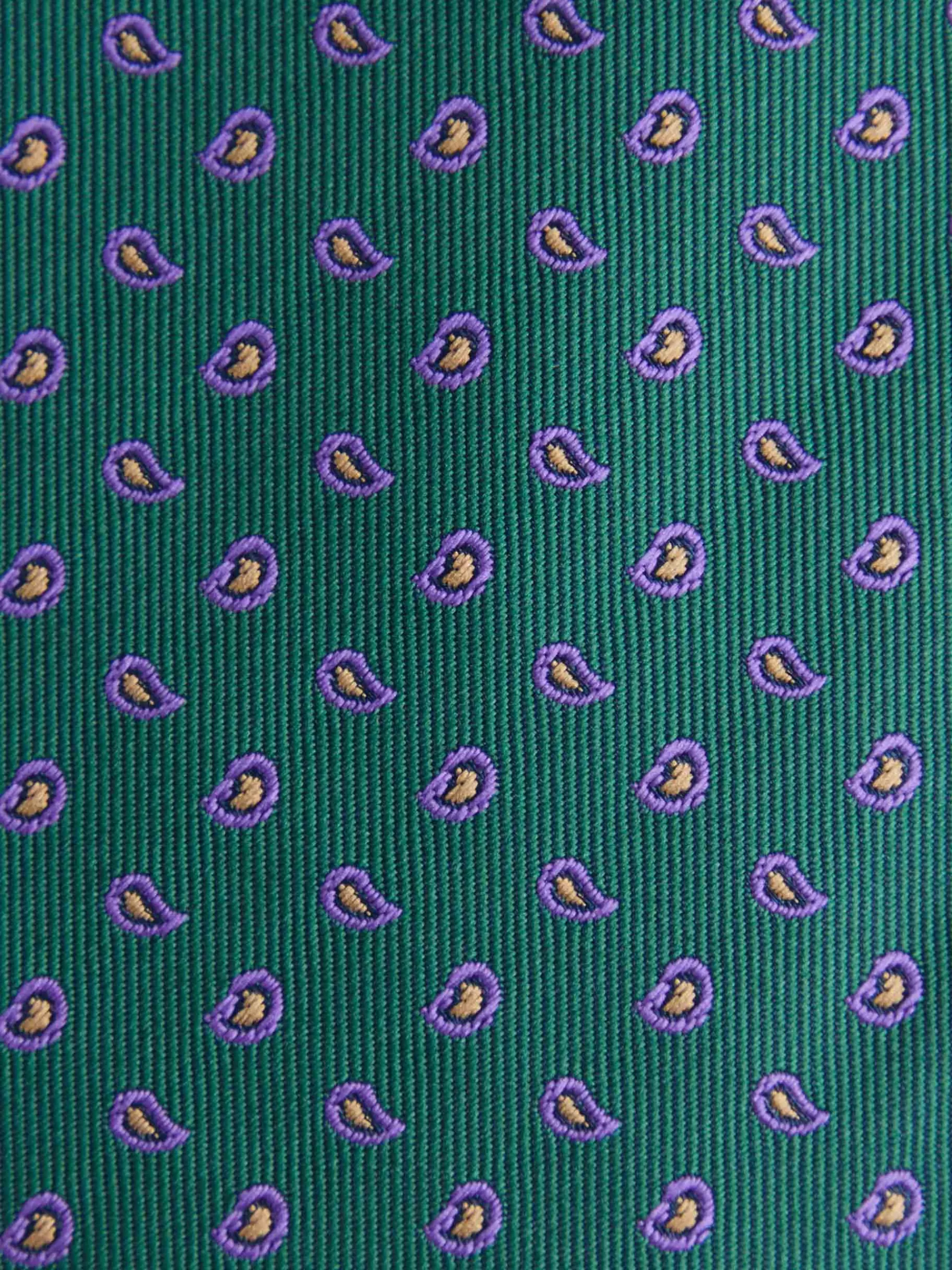 Cravate élégante Alvaro-Moreno en Jacquard vert émeraude - Tissage artisanal printanier
