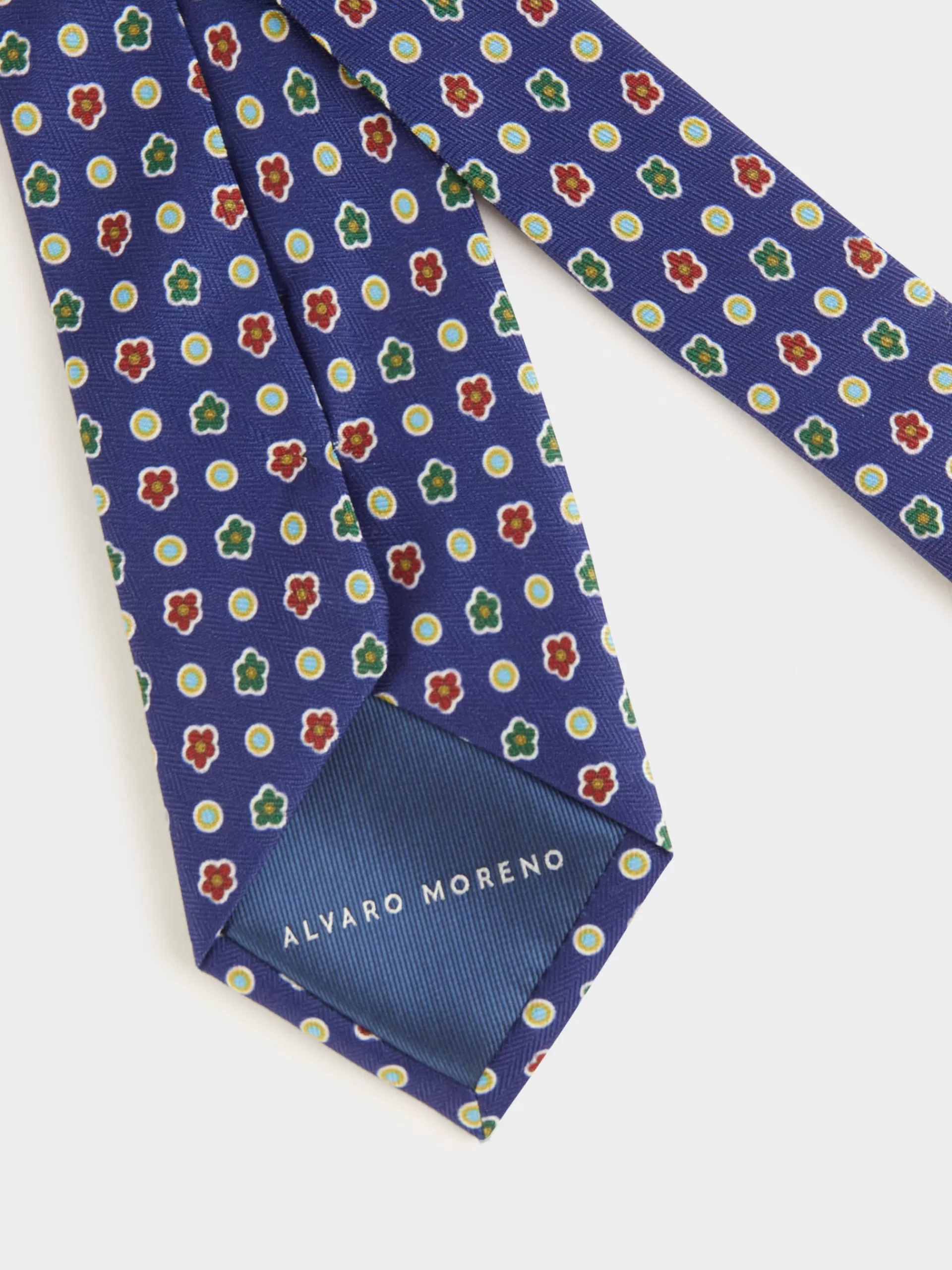 Cravate élégante Alvaro Moreno en soie imprimée bleu électrique - Design exclusif pour costume homme