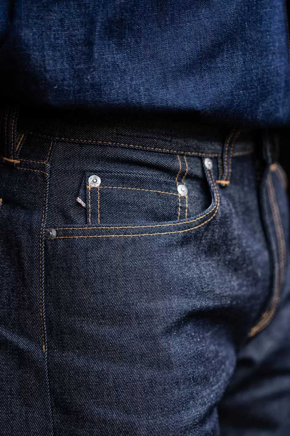 Jean droit pour Homme Roy Rogers - Coupe large en denim selvedge brut fabriqué aux États-Unis - Édition cult