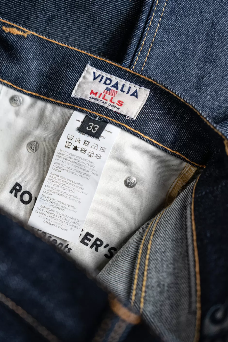Jean droit pour Homme Roy Rogers - Coupe large en denim selvedge brut fabriqué aux États-Unis - Édition cult