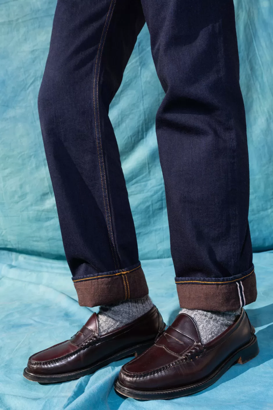 Jean Droit Homme Selvedge Large Roy Rogers - Finition Japonaise Authentique avec Détail Bande Contrastée