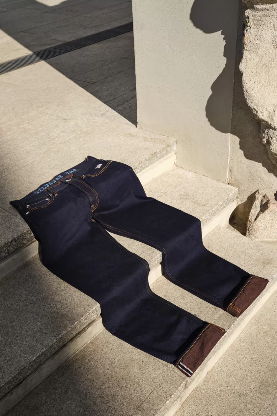 Jean Droit Homme Selvedge Large Roy Rogers - Finition Japonaise Authentique avec Détail Bande Contrastée