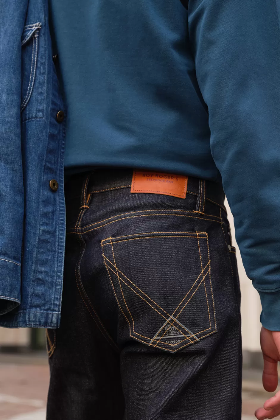 Jean Brut Selvedge Homme Roy Rogers - Coupe Large Édition Exclusive avec Détails Artisanaux